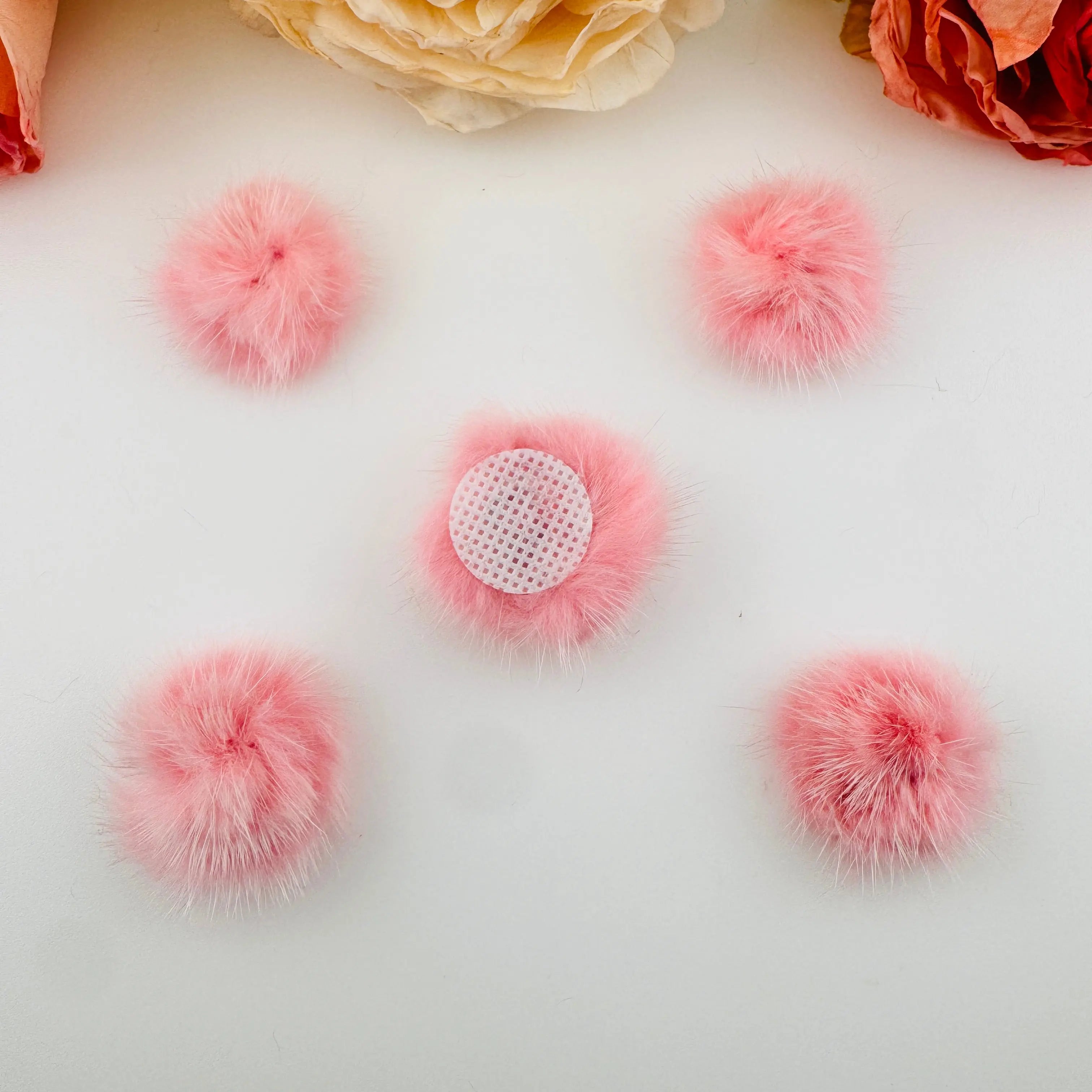 FS18758-About 25-27mm Fluffy Pompom Patch Zoe DIY Wholesale
