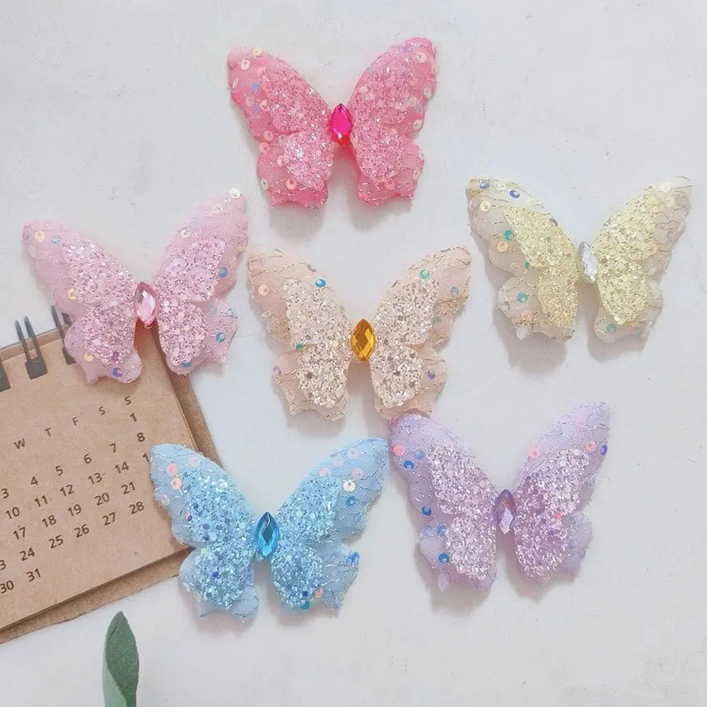 FS18882-About 6.5×5cm Bling Butterfly Farbic Zoe DIY Wholesale