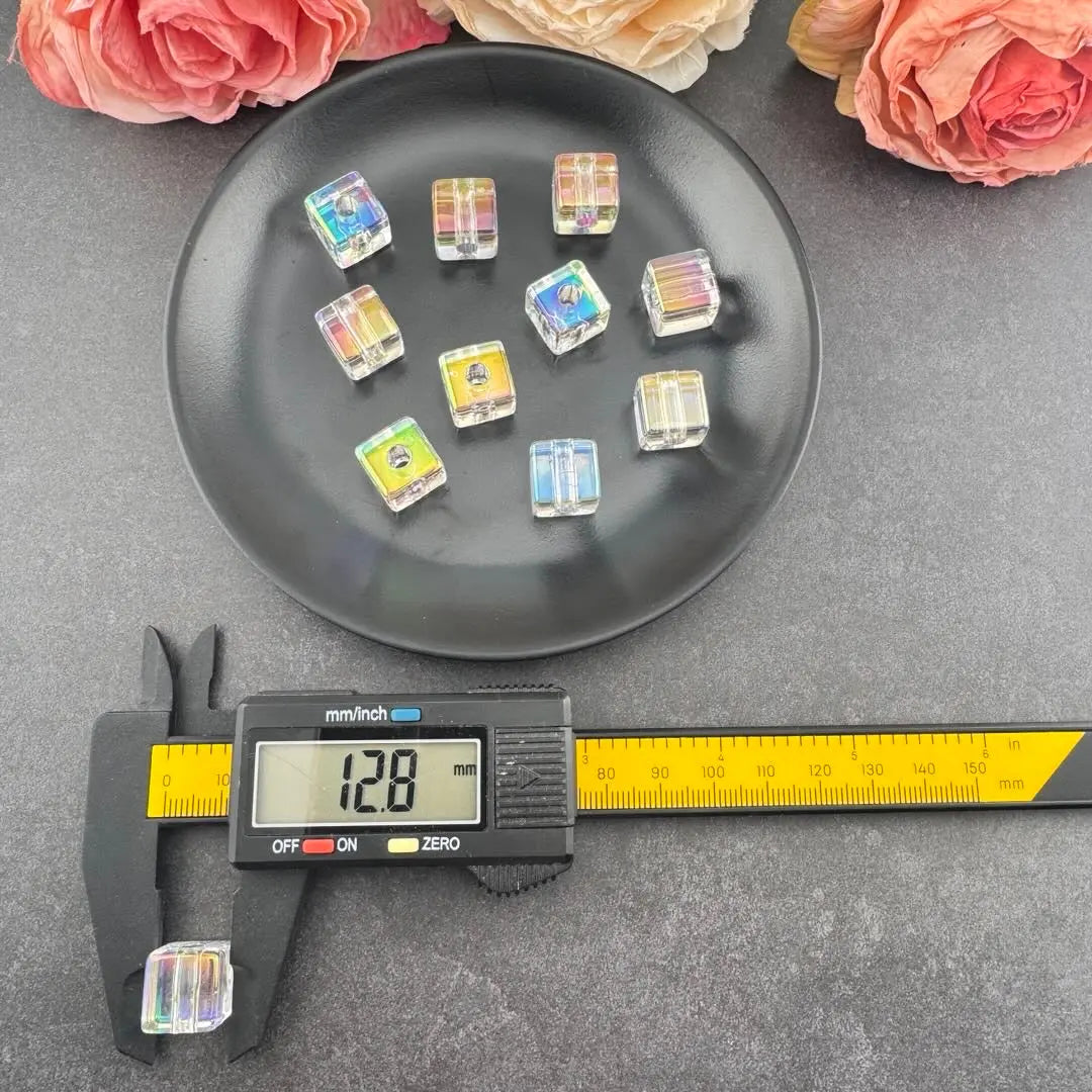 FS18927-About 13mm UV Coating Cube Acrylic Beads Zoe DIY Wholesale