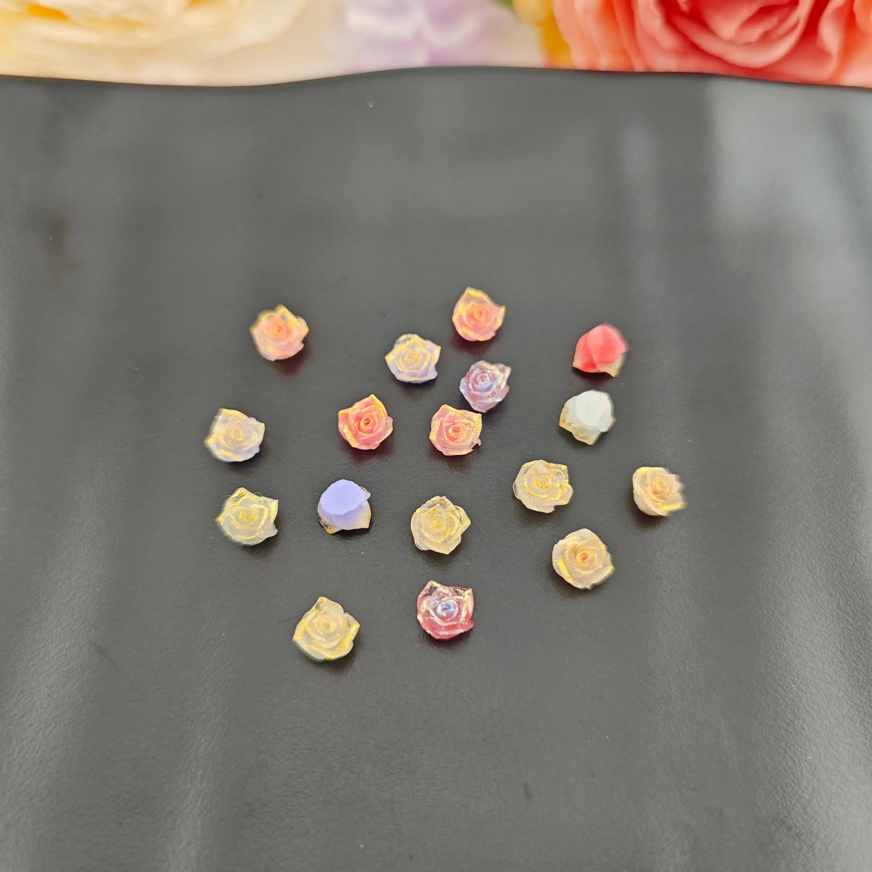 FS18964-About 6mm Soft Flower Nail Charms Zoe DIY Wholesale
