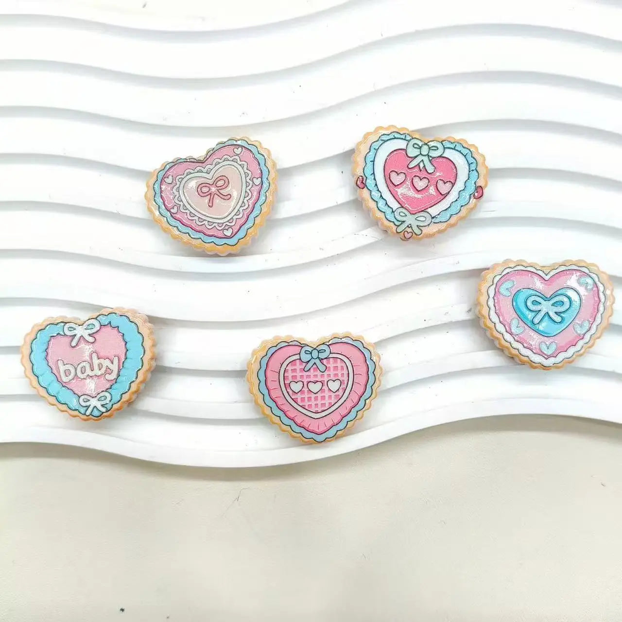 FS19011-Heart Acrylic Fancy Beads Zoe DIY Wholesale