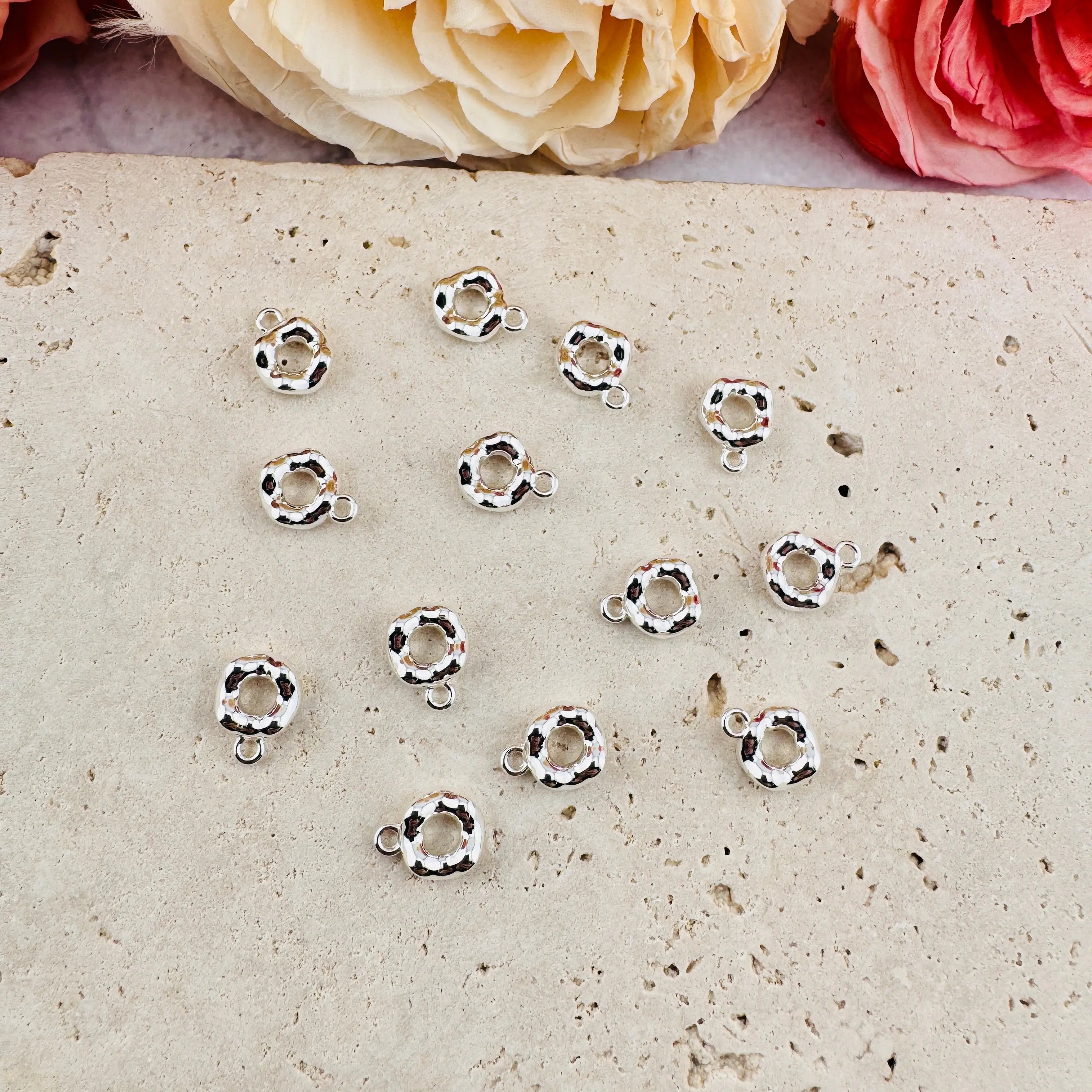 FS19072-About 8mm Wave Metal Spacer With Connector Zoe DIY Wholesale