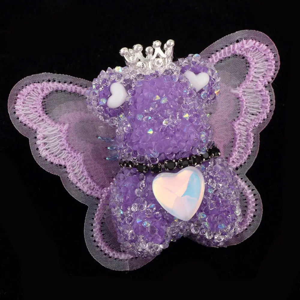 FS191355-About 40mm*46mm Butterfly Wing Bear Sugar Acrylic Beads For Making Beadable Pens Keychain Zoe DIY Wholesale