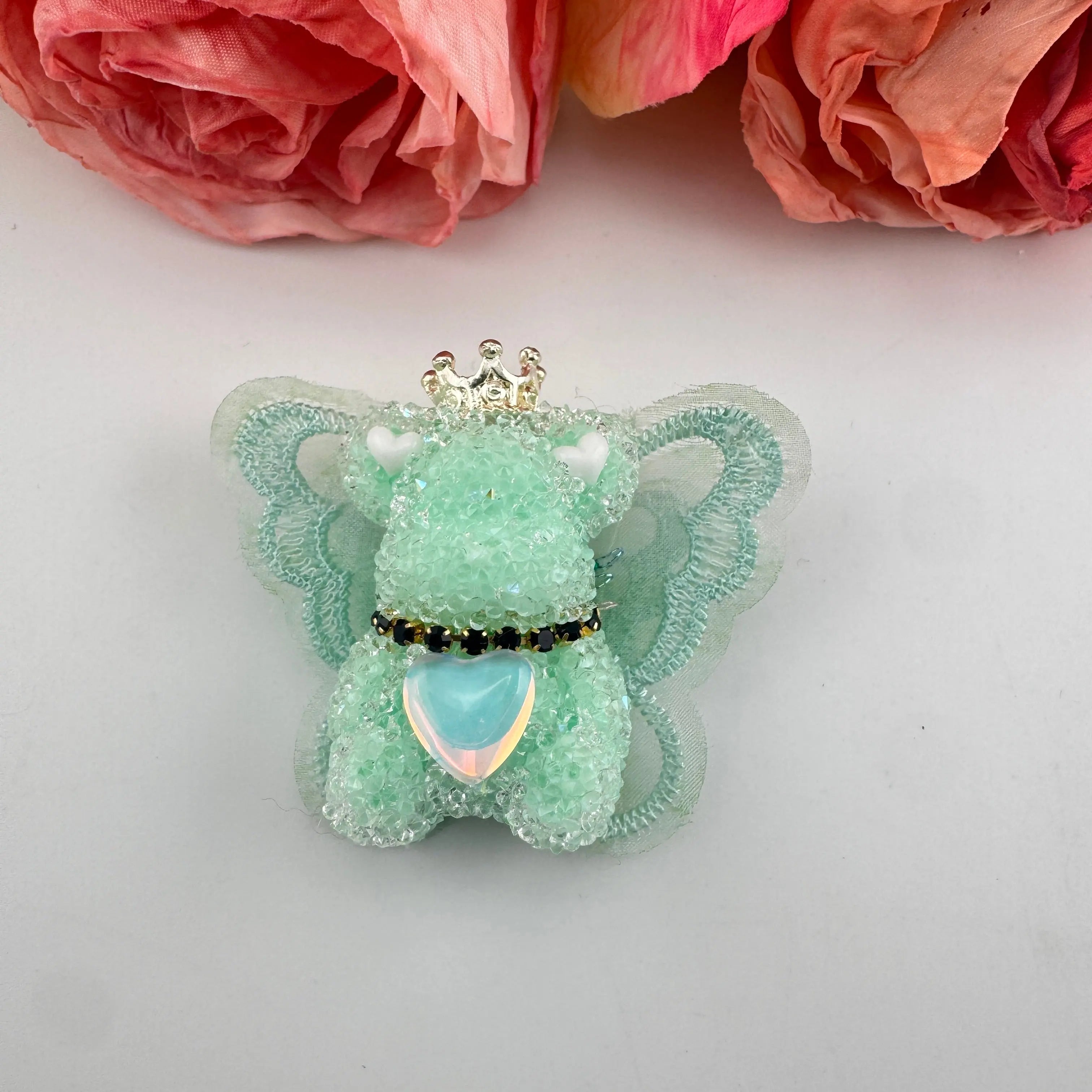 FS191355-About 40mm*46mm Butterfly Wing Bear Sugar Acrylic Beads For Making Beadable Pens Keychain Zoe DIY Wholesale