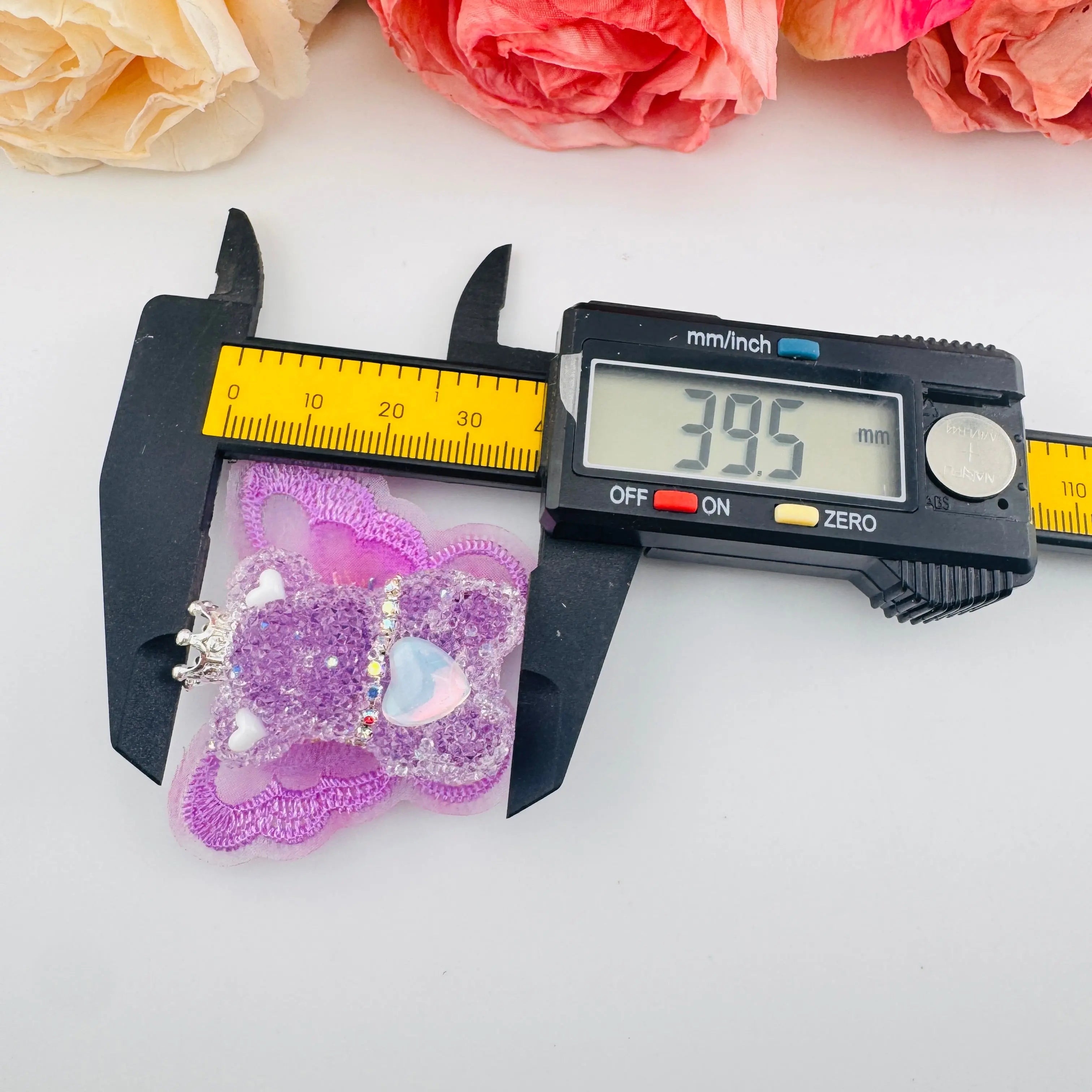 FS191355-About 40mm*46mm Butterfly Wing Bear Sugar Acrylic Beads For Making Beadable Pens Keychain Zoe DIY Wholesale