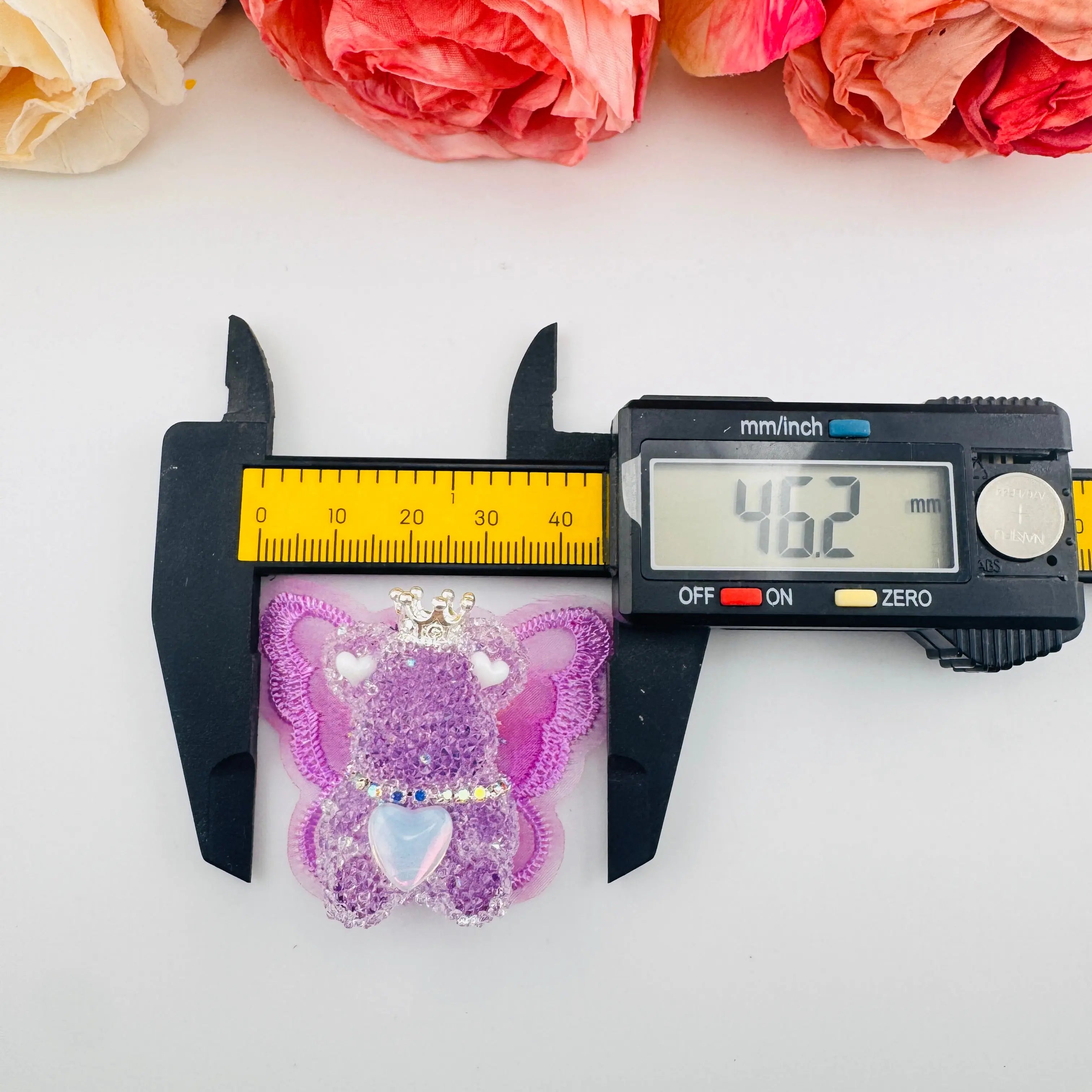 FS191355-About 40mm*46mm Butterfly Wing Bear Sugar Acrylic Beads For Making Beadable Pens Keychain Zoe DIY Wholesale