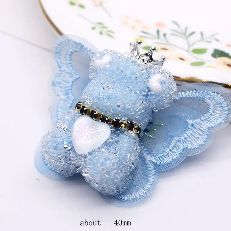 FS191355-About 40mm*46mm Butterfly Wing Bear Sugar Acrylic Beads For Making Beadable Pens Keychain Zoe DIY Wholesale