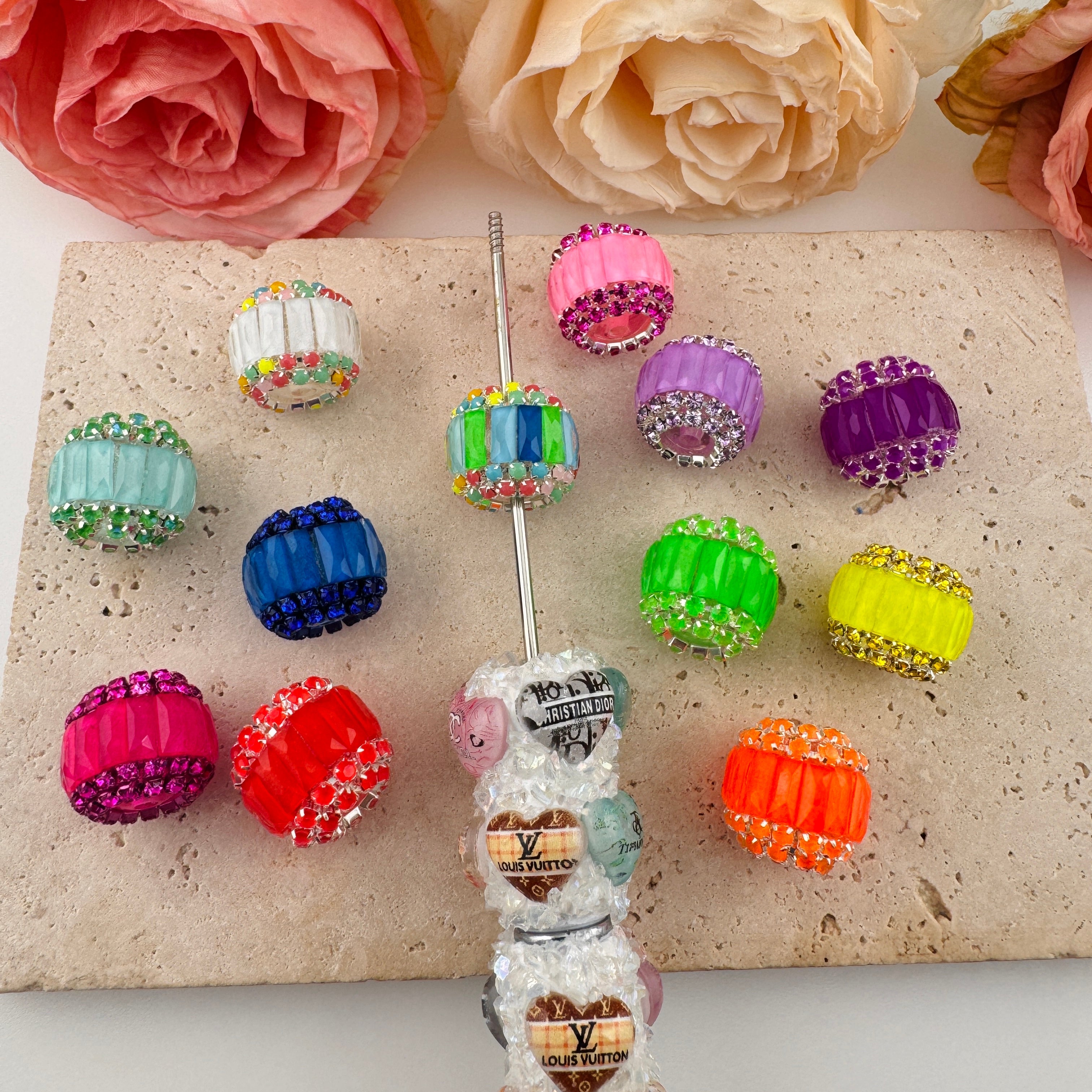 FS19147-About 16mm Fancy Beads For Beadable Pens Keychain Jewelry Making Zoe DIY Wholesale