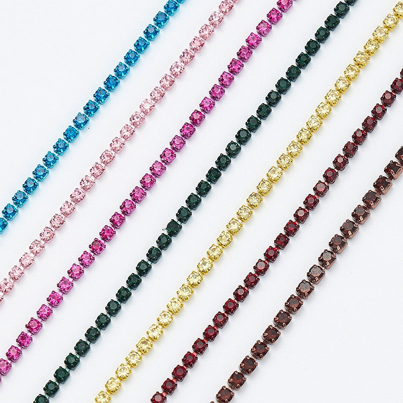 FS19154-9 Meters /Roll 2mm Color Chain Zoe DIY Wholesale