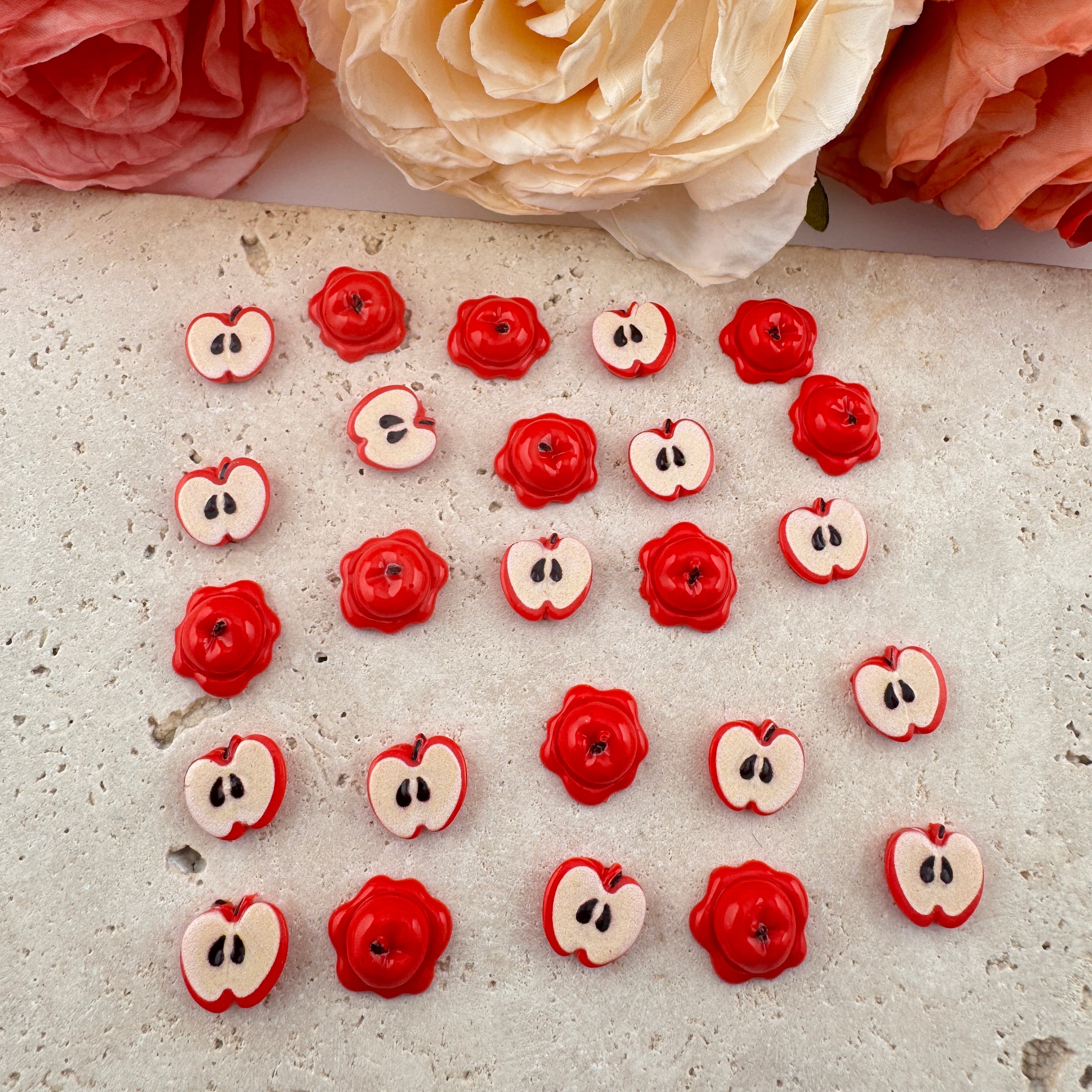 FS19186-About 10mm Apple Resin Nail Charms Zoe DIY Wholesale
