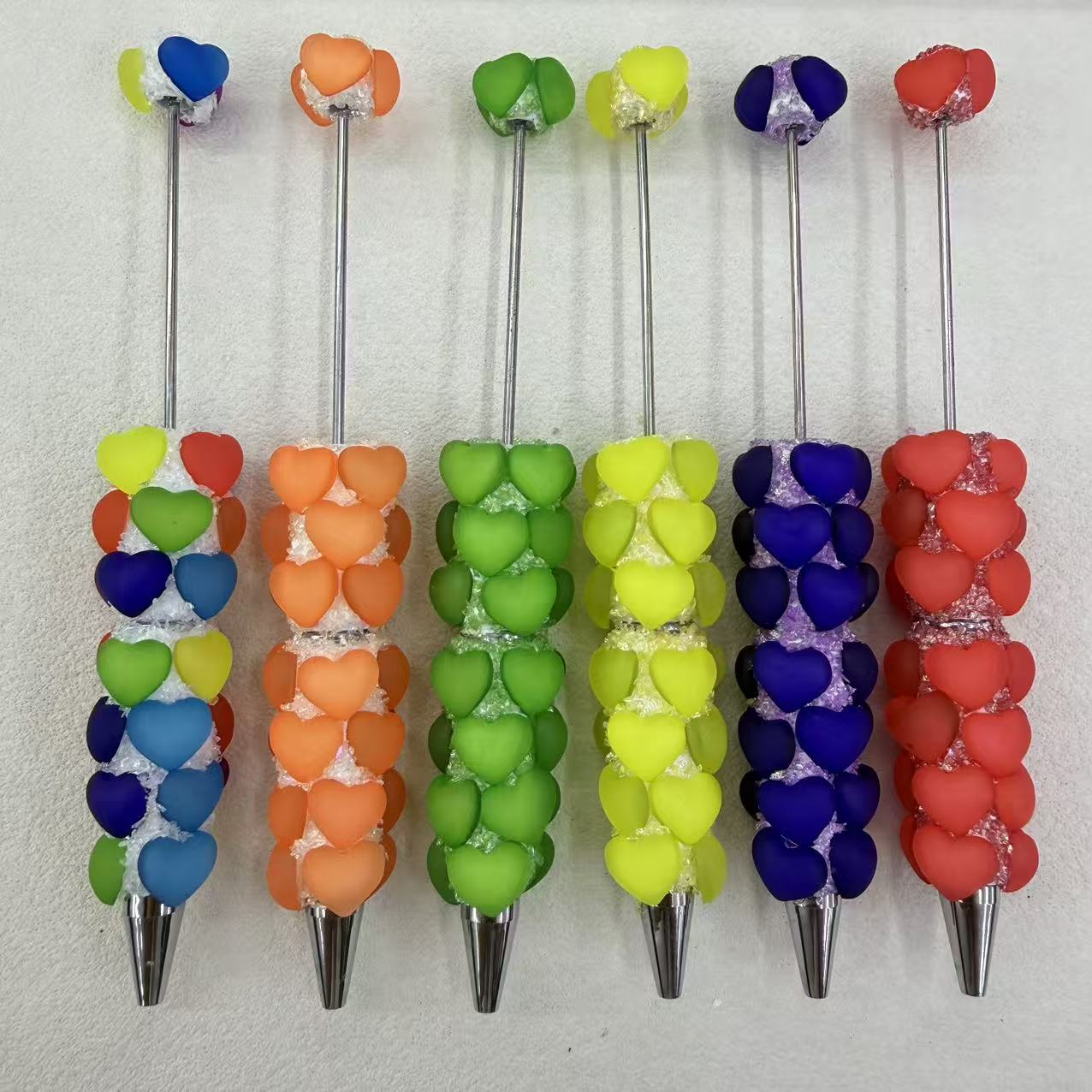 FS19199-Fancy Heart Beadable Pen Zoe DIY Wholesale