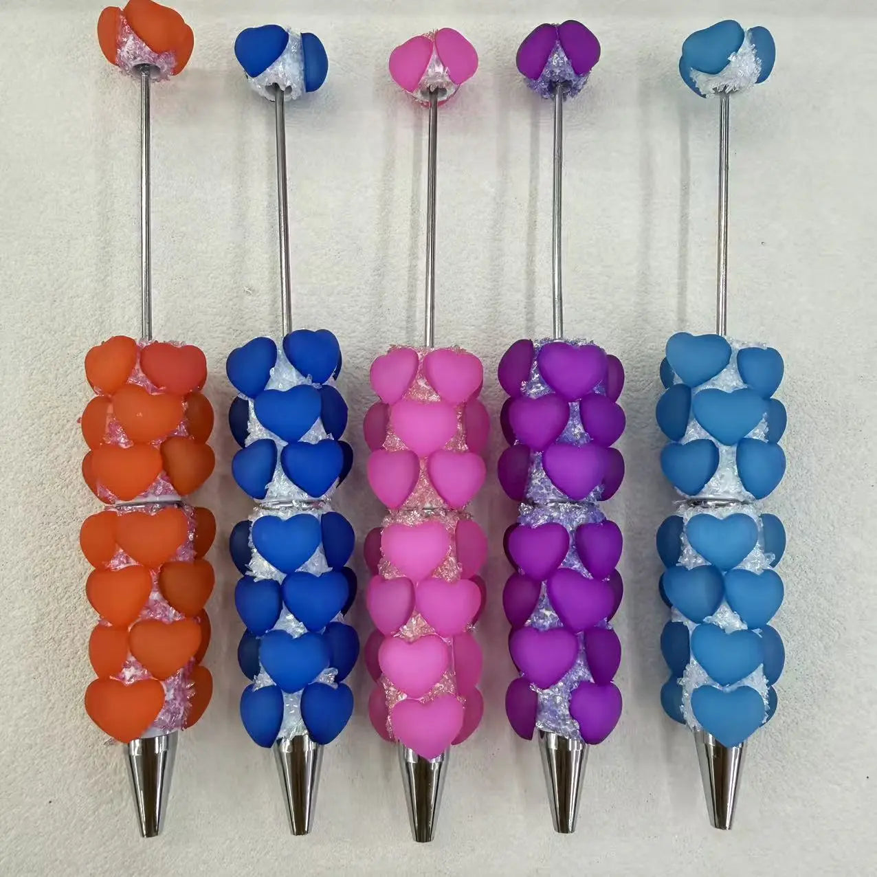 FS19199-Fancy Heart Beadable Pen Zoe DIY Wholesale