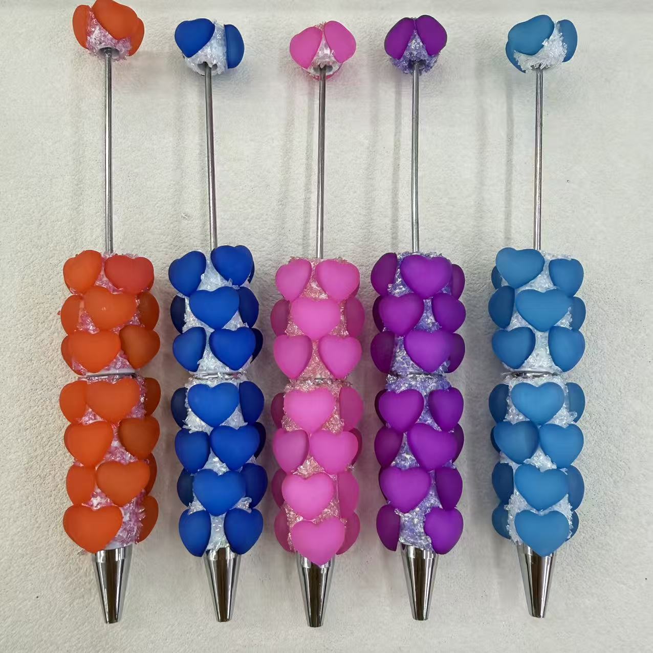 FS19199-Fancy Heart Beadable Pen Zoe DIY Wholesale