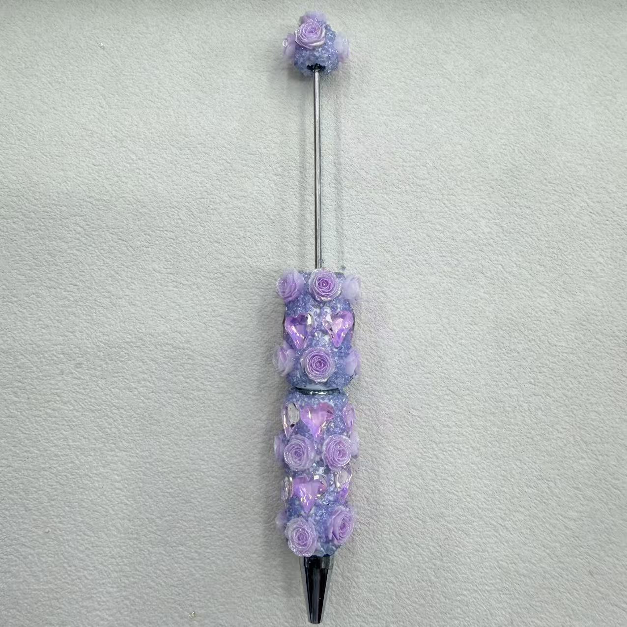 FS19201-Fancy Rose and Heart Beadable Pen Zoe DIY Wholesale