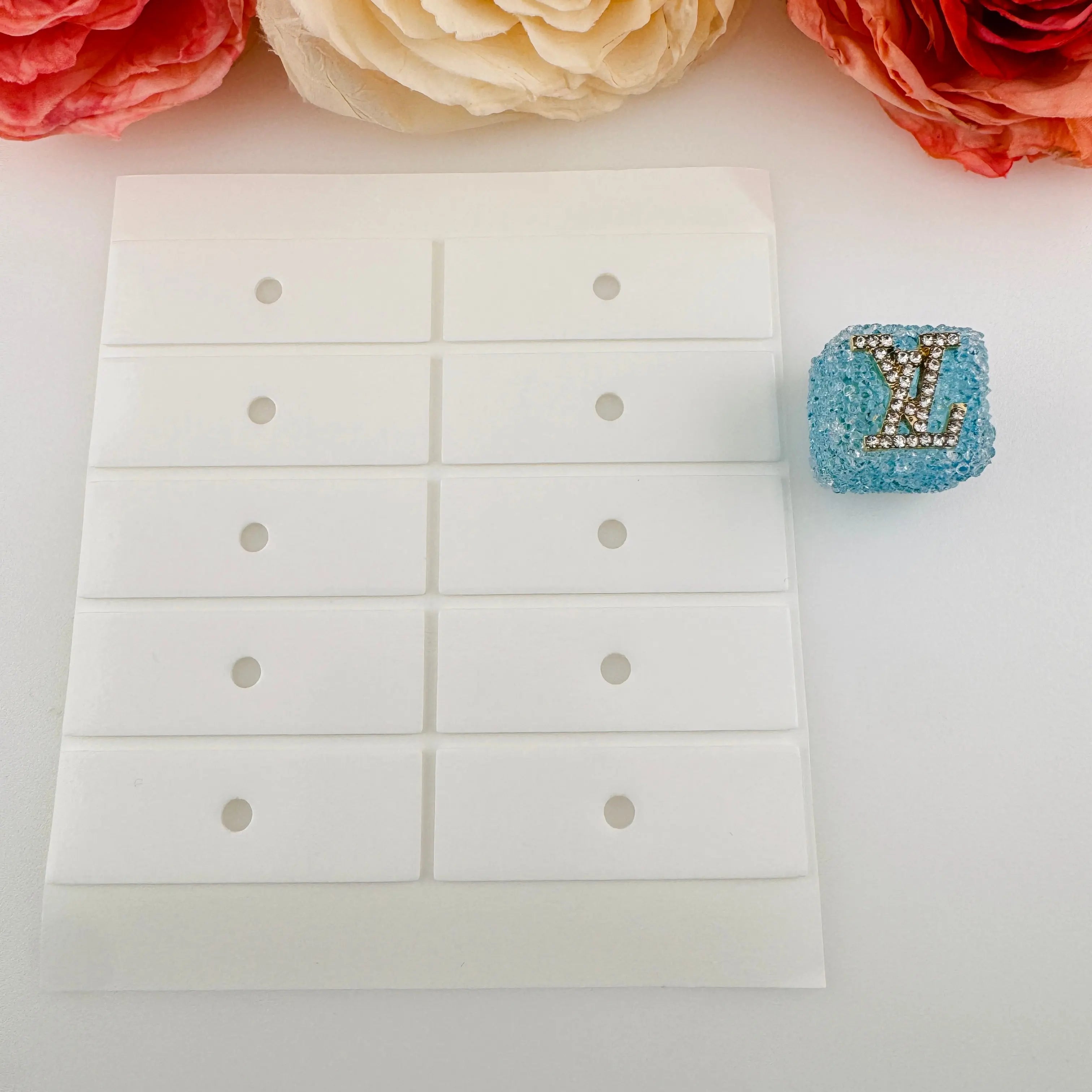 FS19223-About 15.6*46mm Rectangle Tape With Hole For 16mm Cube Beads Zoe DIY Wholesale