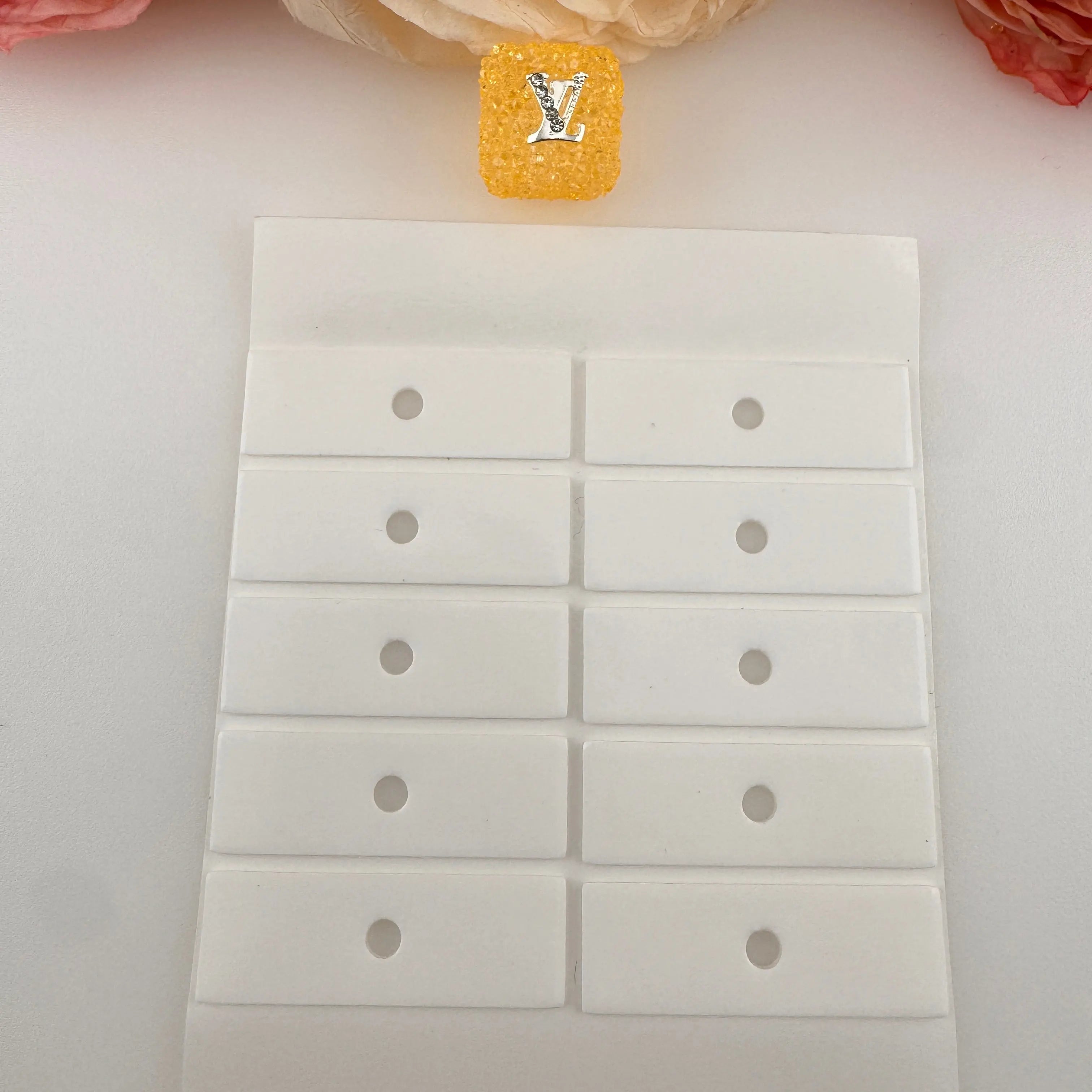 FS19224-About 13×40mm Rectangle Tape With Hole For 14mm Square Cube Beads For Making Fancy Square Cube Acrylic Beads Zoe DIY Wholesale