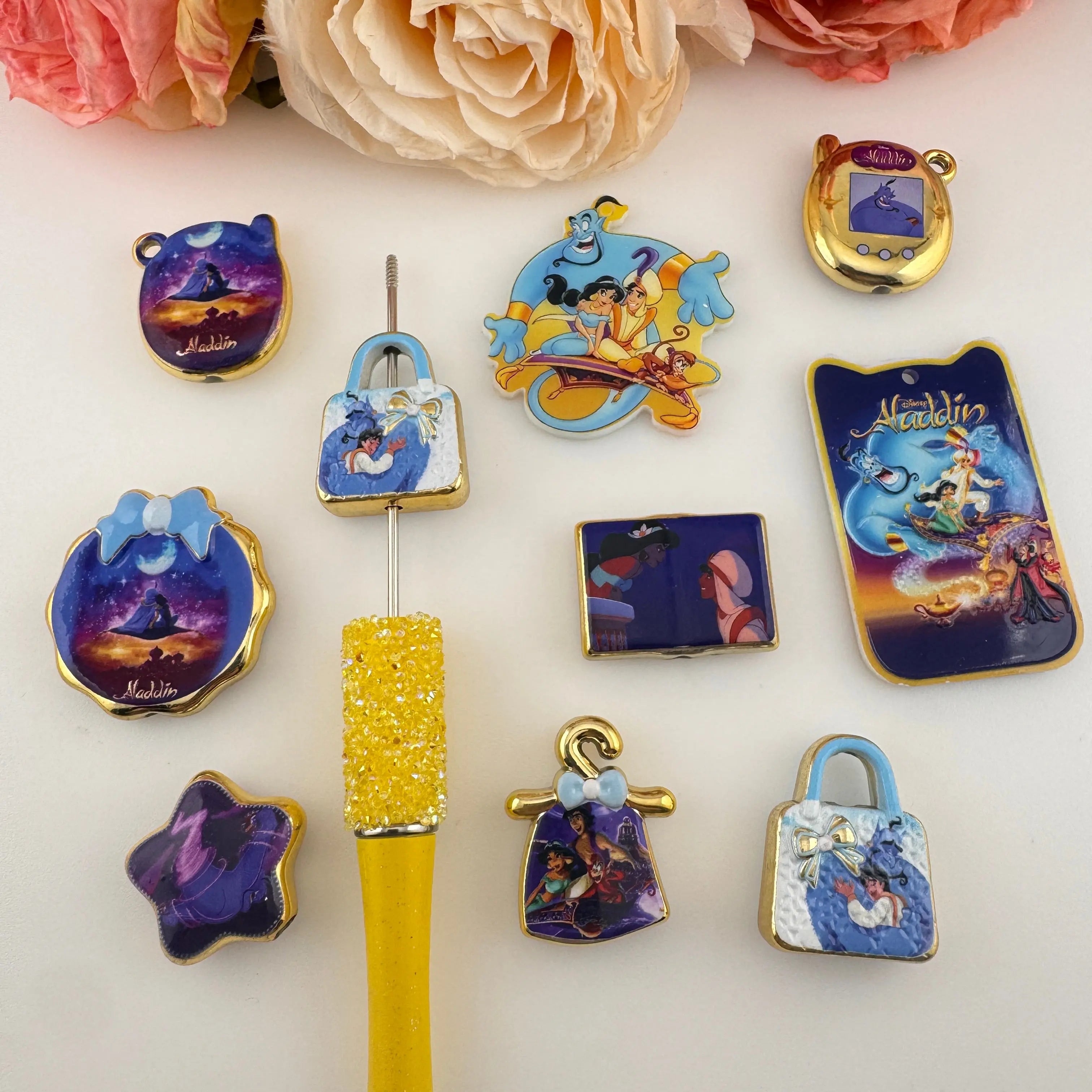 FS19230-Random Mixed Aladdin Printed Acrylic Beads Zoe DIY Wholesale