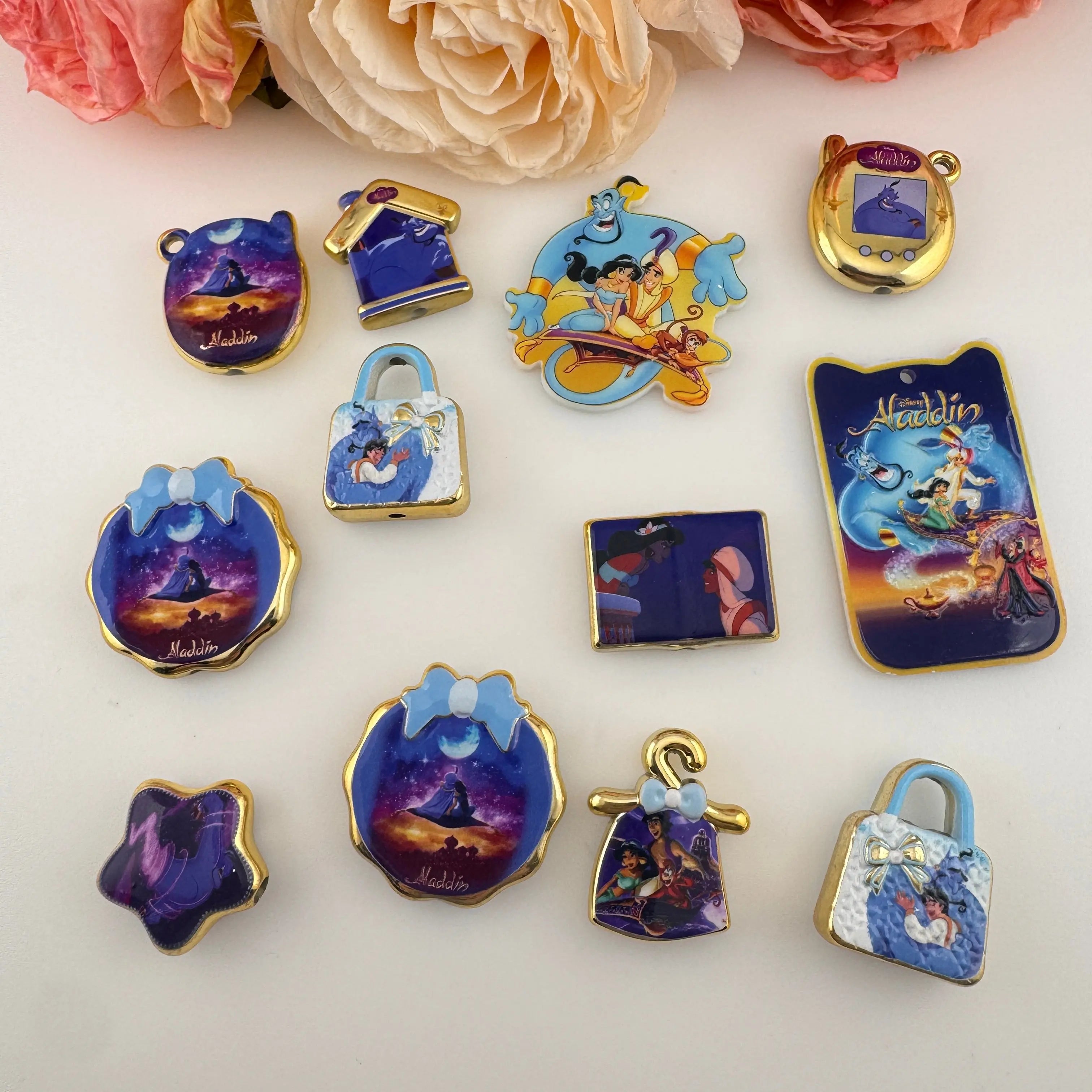 FS19230-Random Mixed Aladdin Printed Acrylic Beads Zoe DIY Wholesale