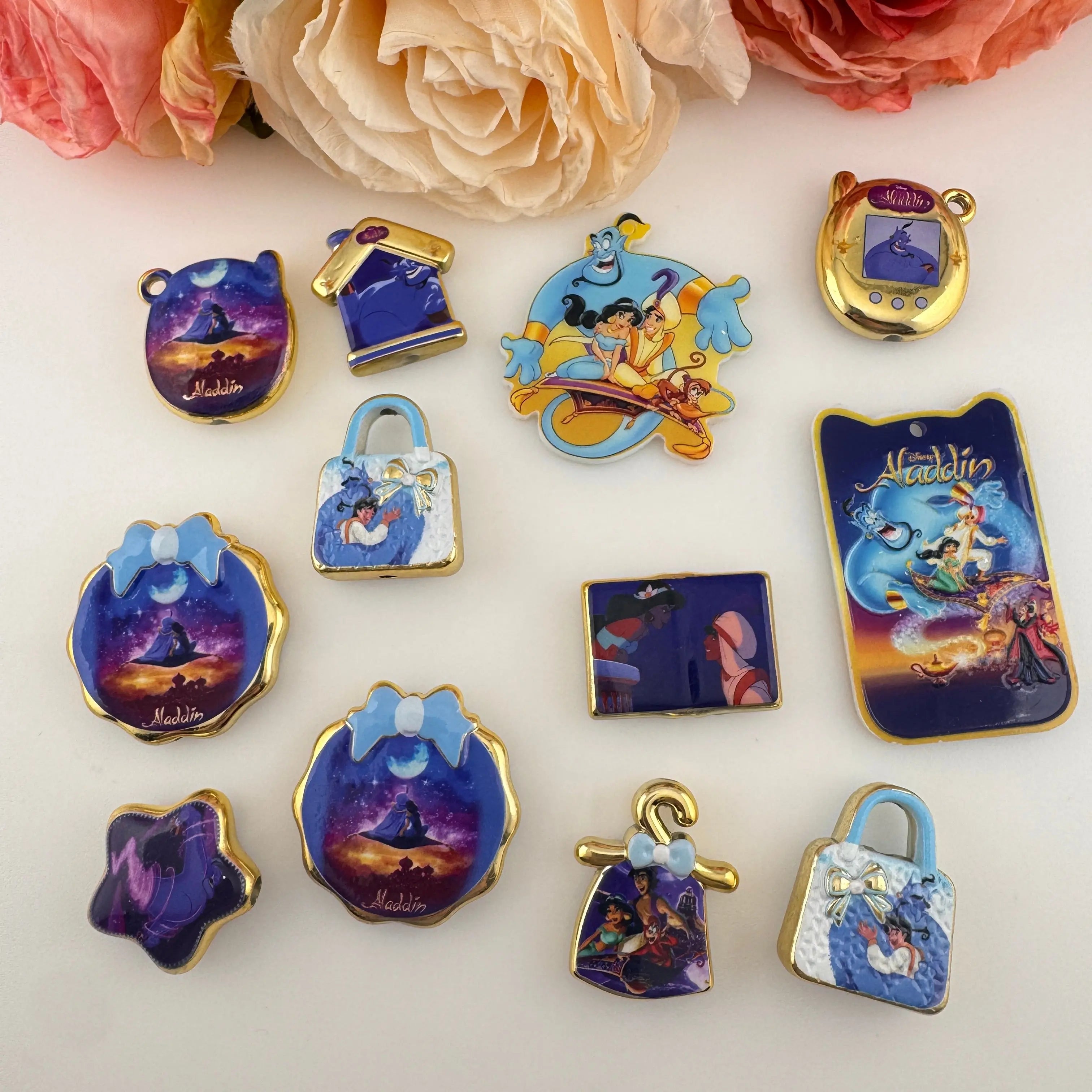 FS19230-Random Mixed Aladdin Printed Acrylic Beads Zoe DIY Wholesale