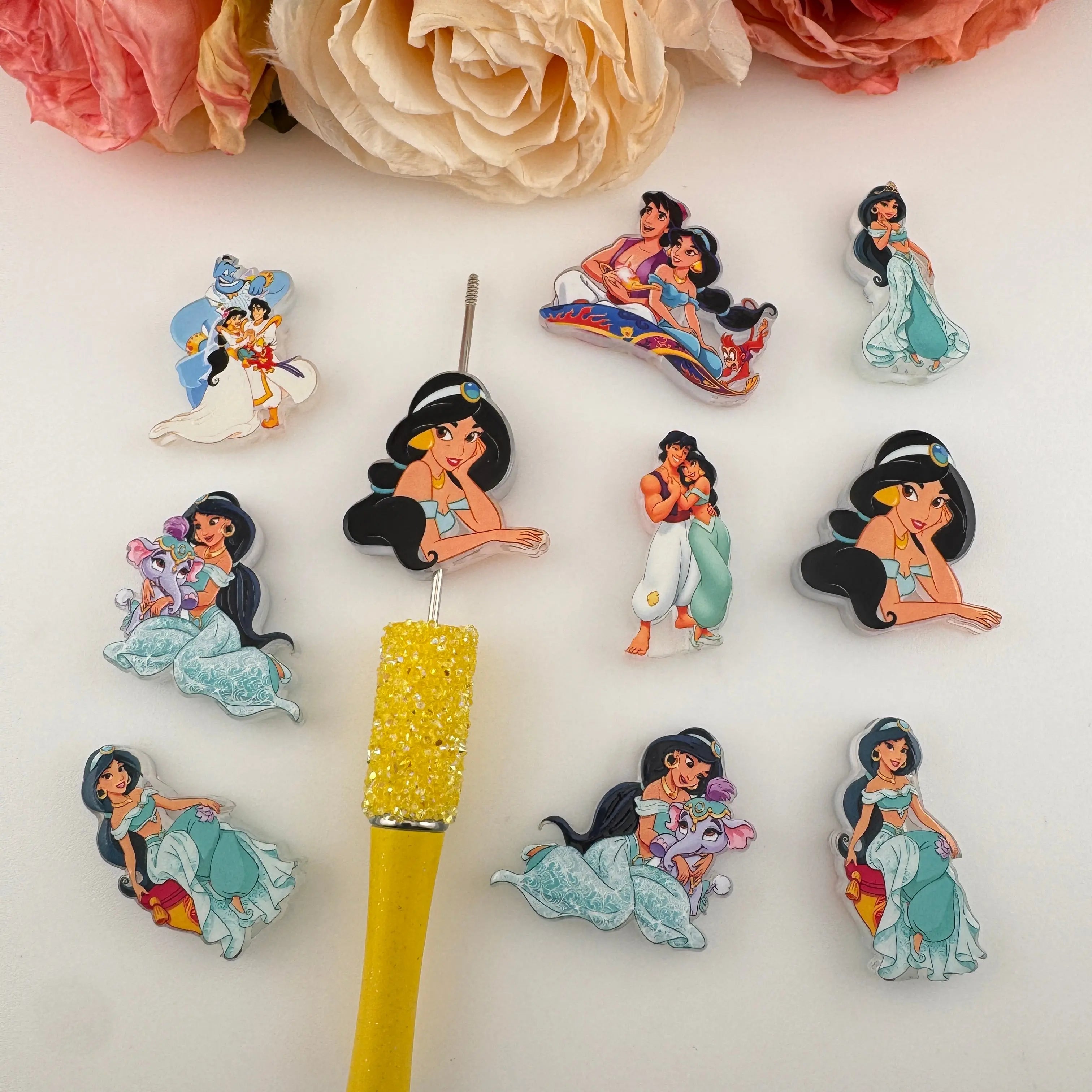 FS19231-Random Mixed Aladdin Printed Acrylic Beads Zoe DIY Wholesale