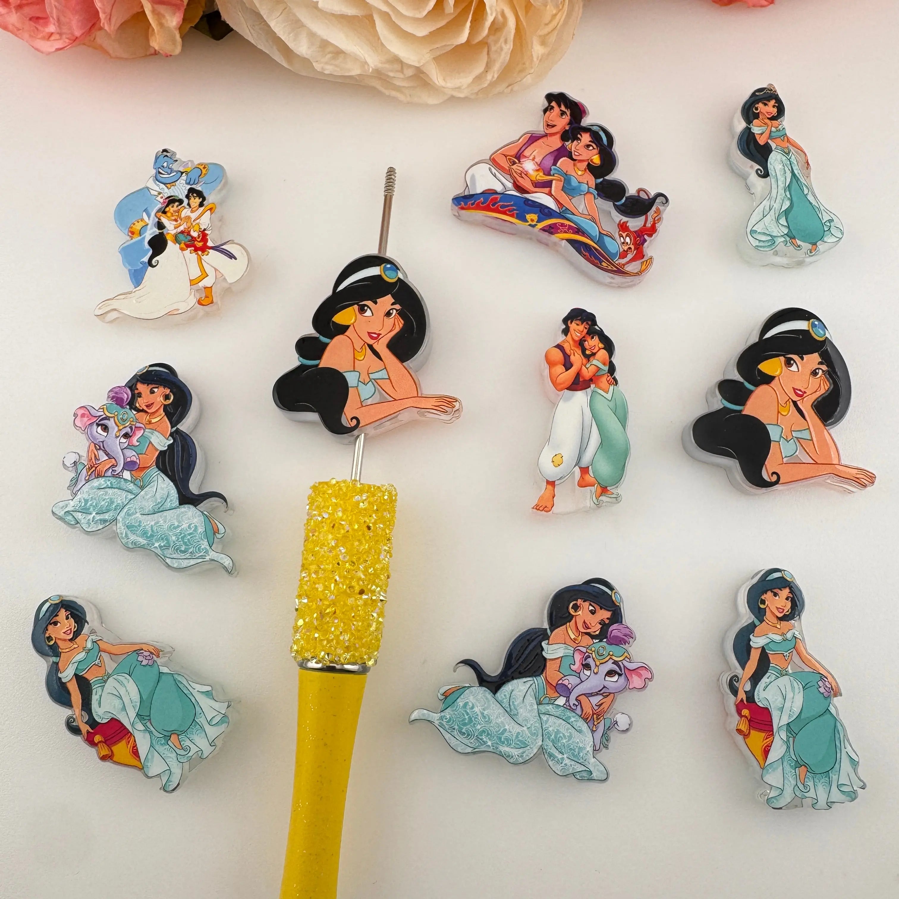 FS19231-Random Mixed Aladdin Printed Acrylic Beads Zoe DIY Wholesale