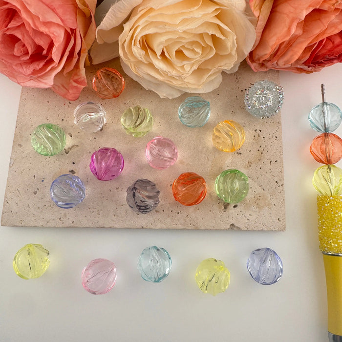 FS19234-About 17mm Mixed Color Clear Based Acrylic Beads Zoe DIY Wholesale