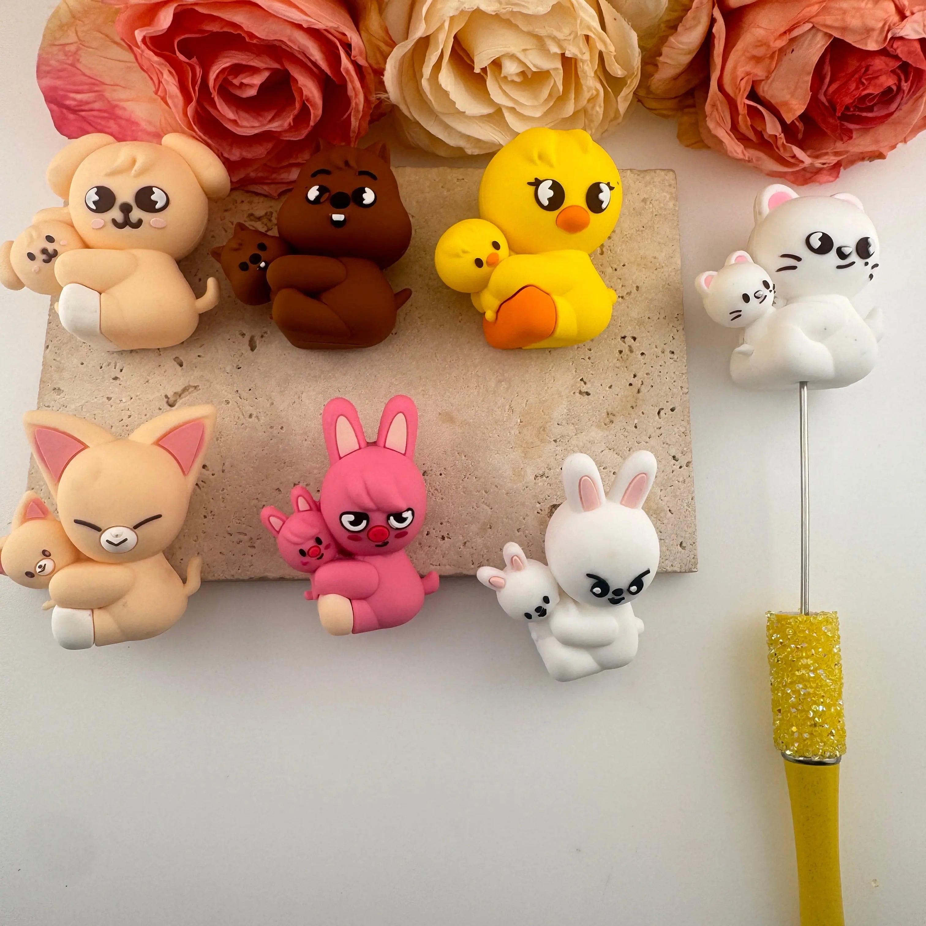 FS19238-Cute Animals Silicone Pen Topper Zoe DIY Wholesale