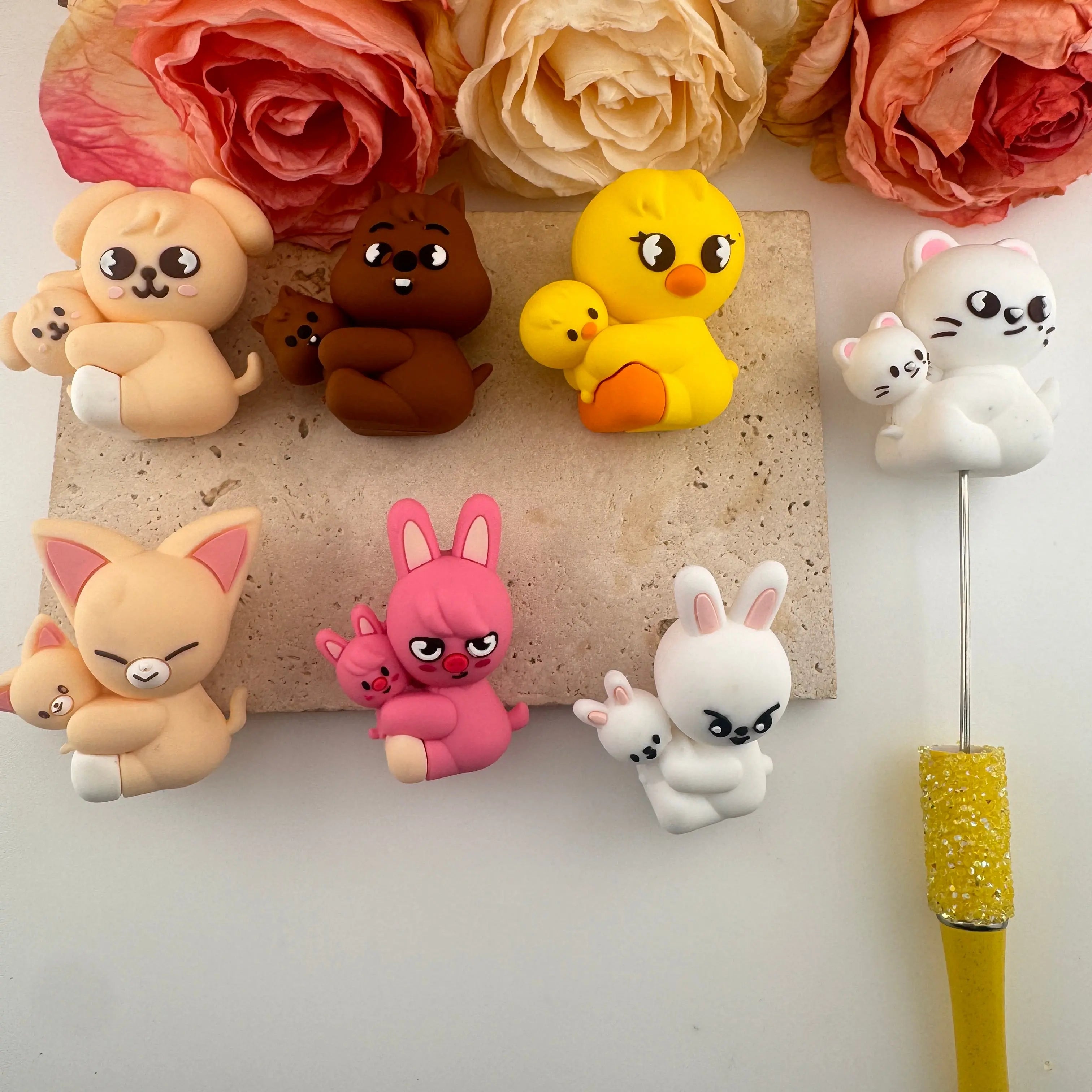 FS19238-Cute Animals Silicone Pen Topper Zoe DIY Wholesale