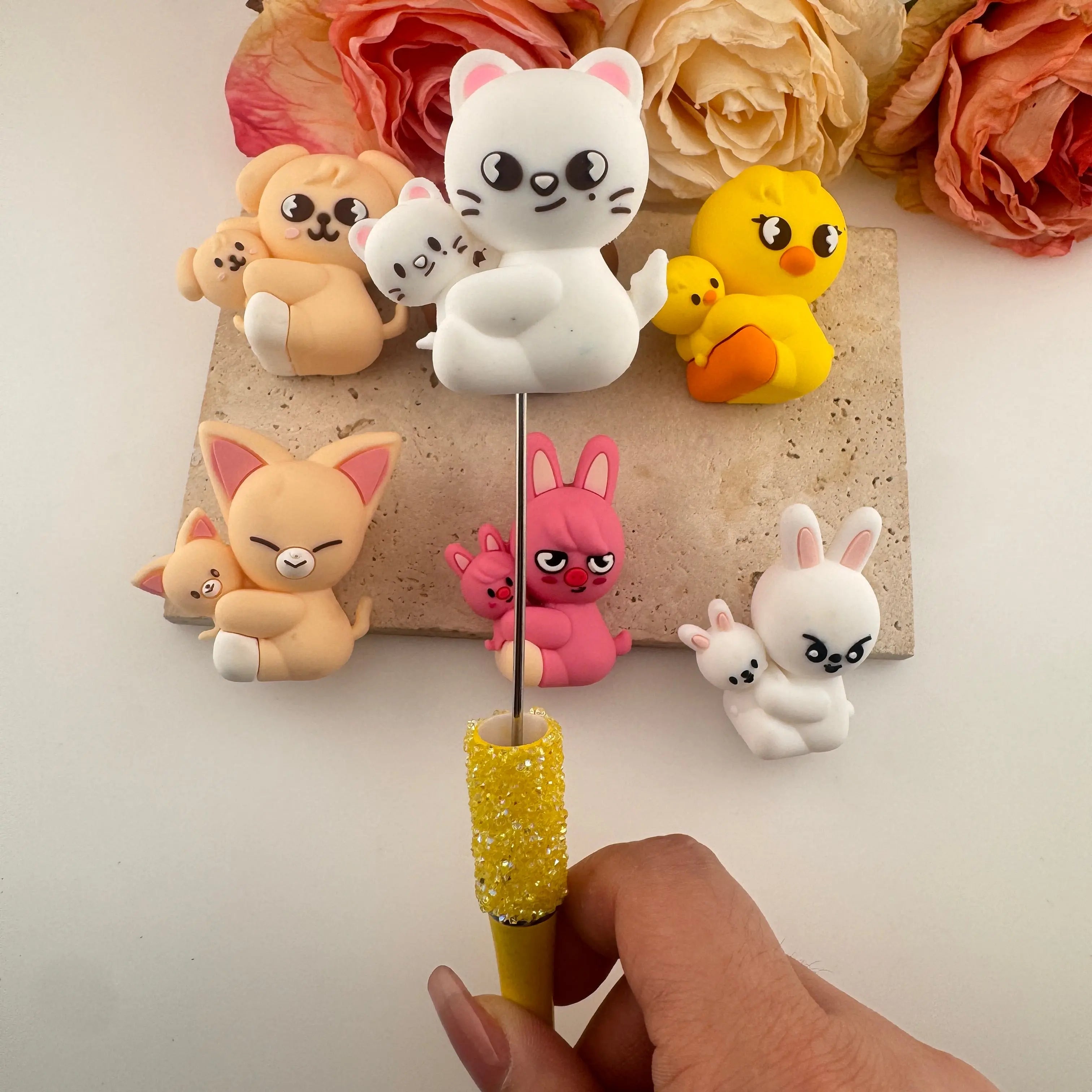 FS19238-Cute Animals Silicone Pen Topper Zoe DIY Wholesale