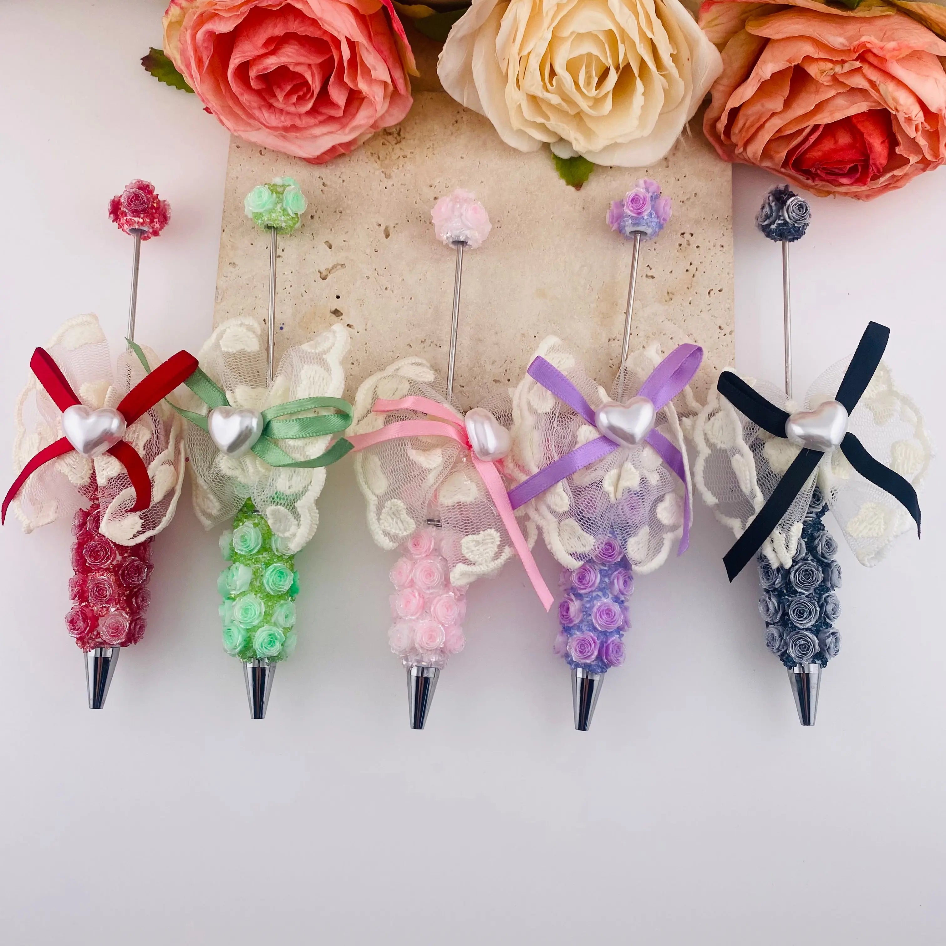 FS19277-Beadable Sugar Clay Pens With Bow