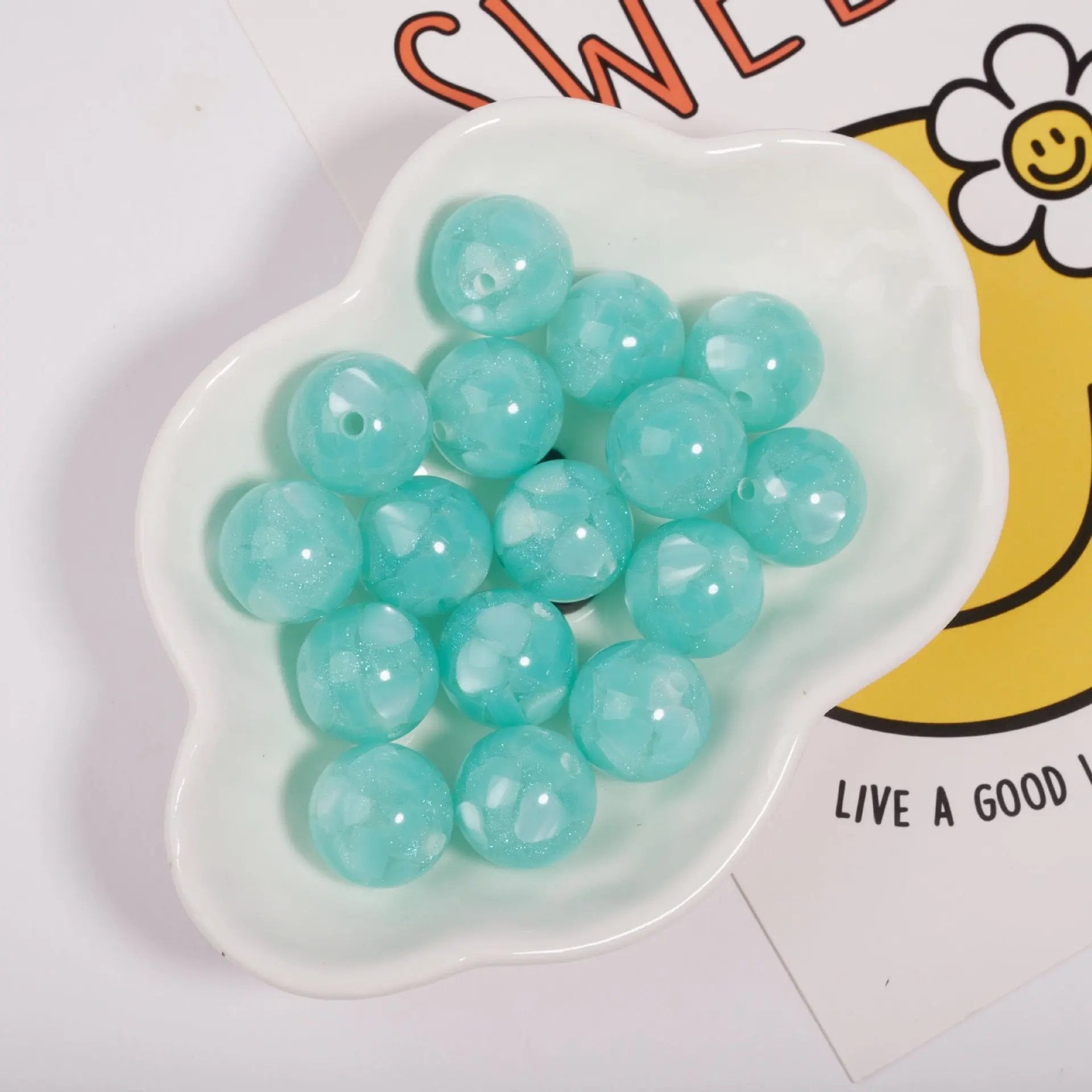 FS1935-Gliter Heart Resin Beads Fit For Beadable Pens Zoe's DIY Shop