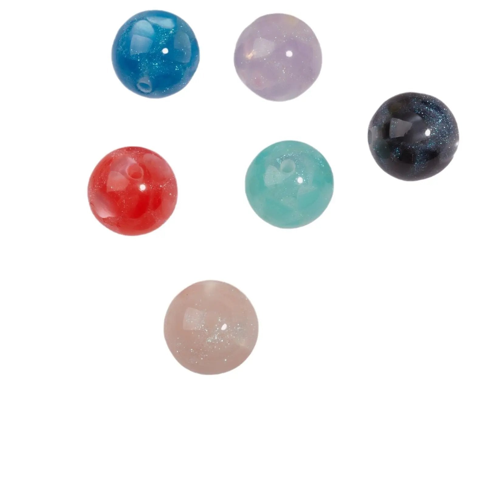 FS1935-Gliter Heart Resin Beads Fit For Beadable Pens Zoe's DIY Shop
