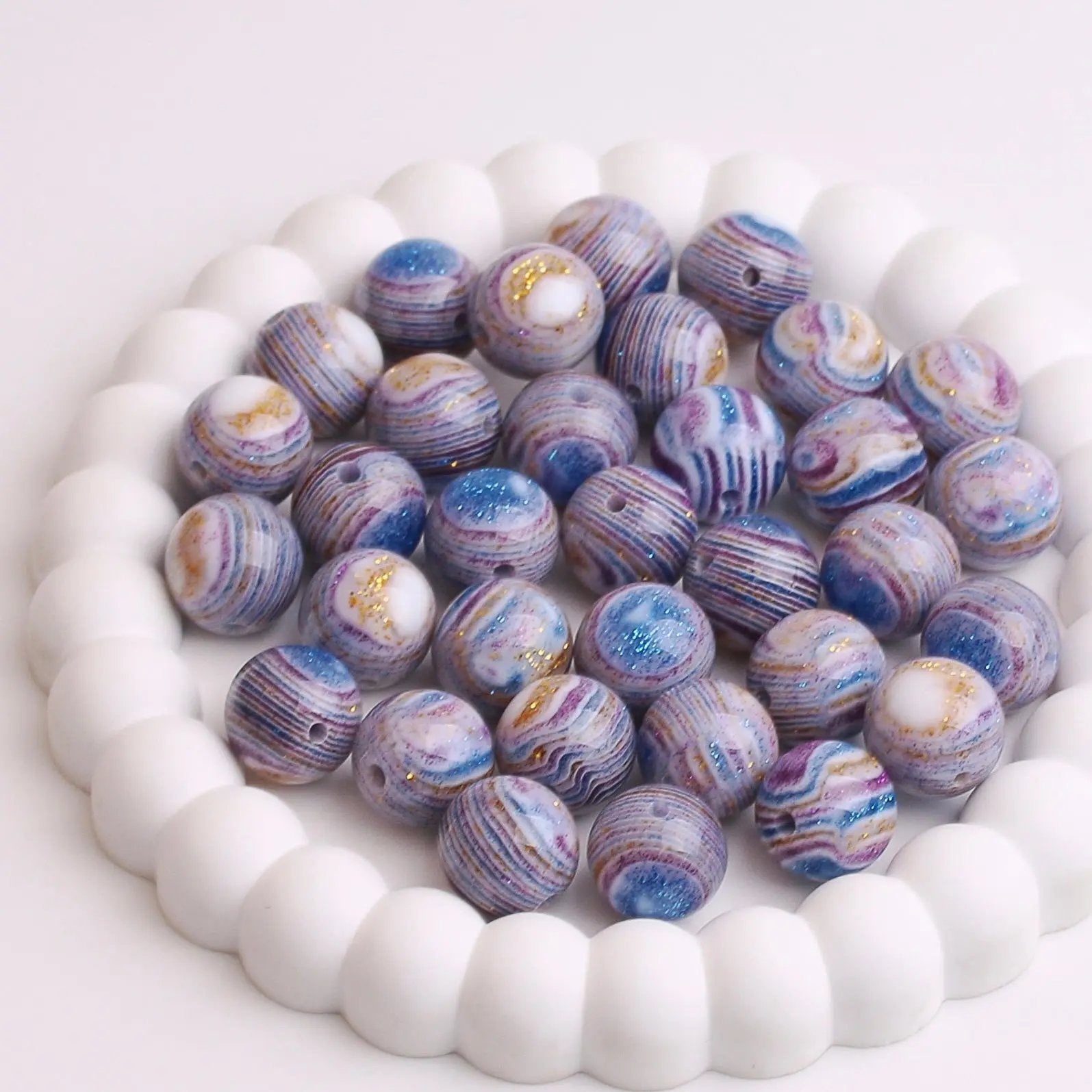 FS1936-20MM Glitter Resin Beads Fit For Beadable Pens Zoe's DIY Shop