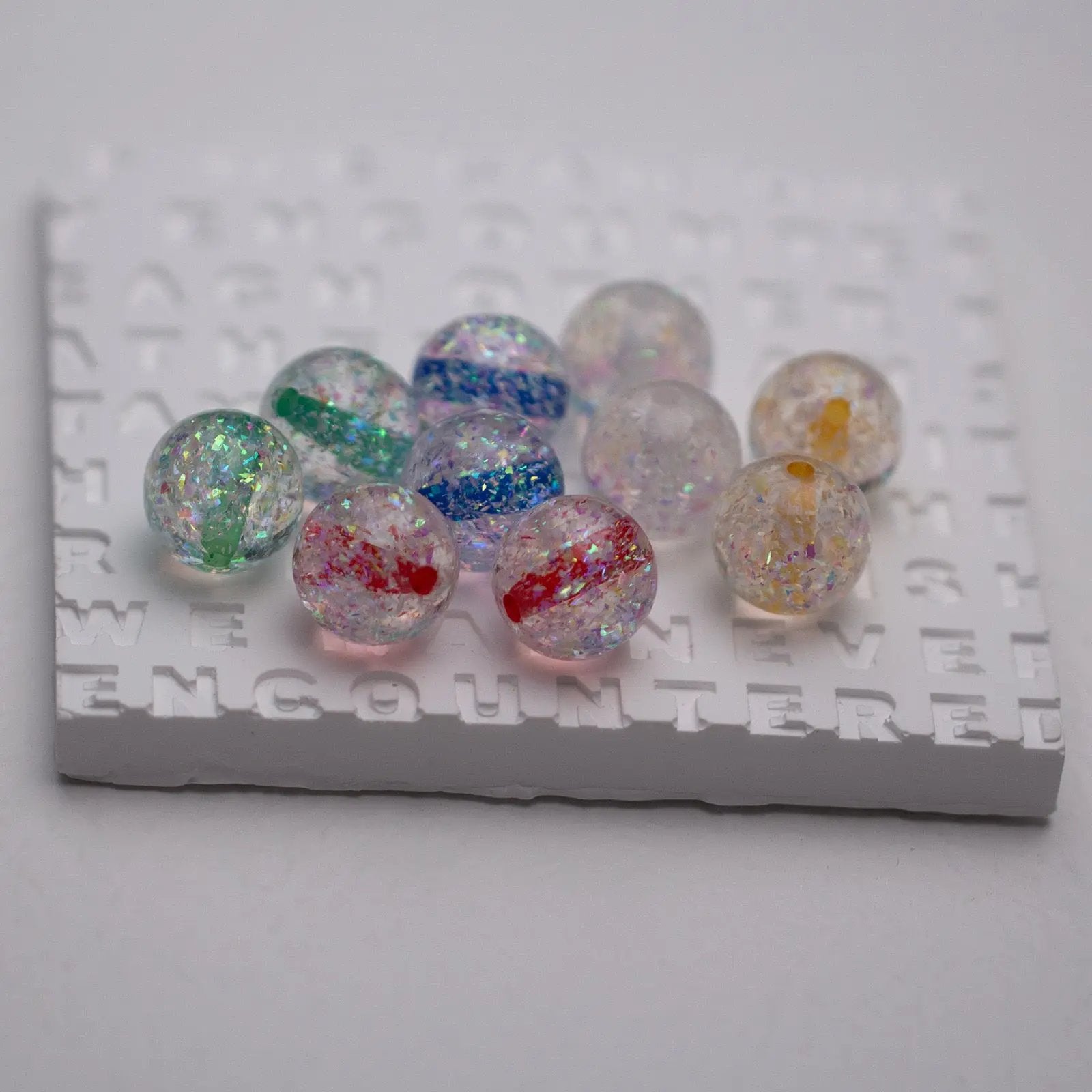 FS1950-16MM Glitter Resin Beads Fit For Beadable Pens Zoe's DIY Shop