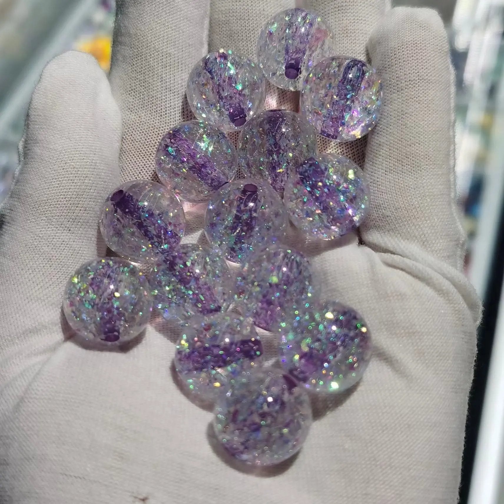 FS1950-16MM Glitter Resin Beads Fit For Beadable Pens Zoe's DIY Shop