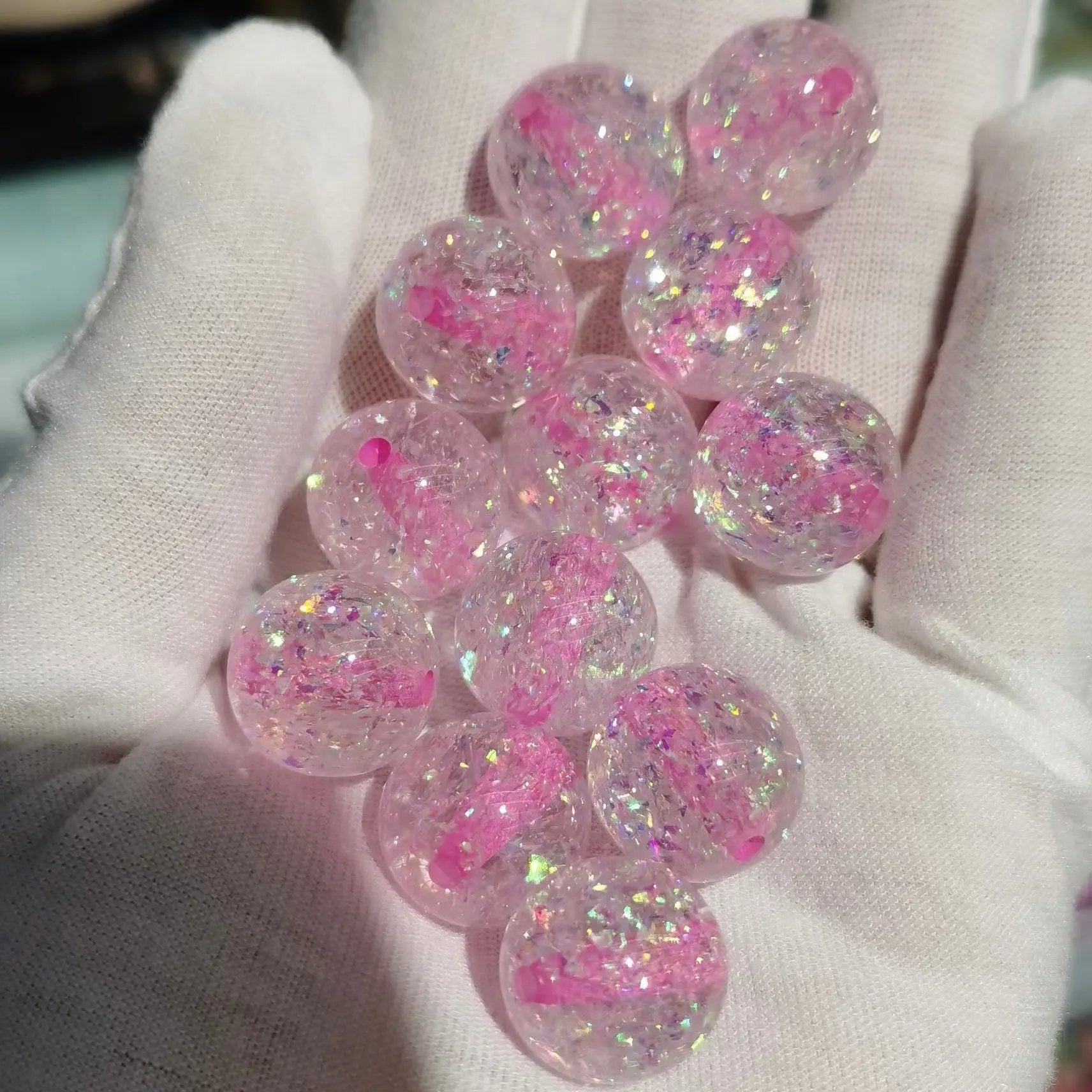 FS1950-16MM Glitter Resin Beads Fit For Beadable Pens Zoe's DIY Shop