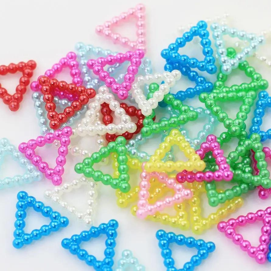 FS1992-10×9mm Triangle Pearl Looking Acrylic Nail Charms For Making Fancy Beads Or Fancy Pen Zoe's DIY Shop