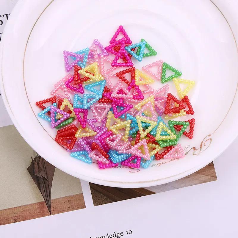 FS1992-10×9mm Triangle Pearl Looking Acrylic Nail Charms For Making Fancy Beads Or Fancy Pen Zoe's DIY Shop