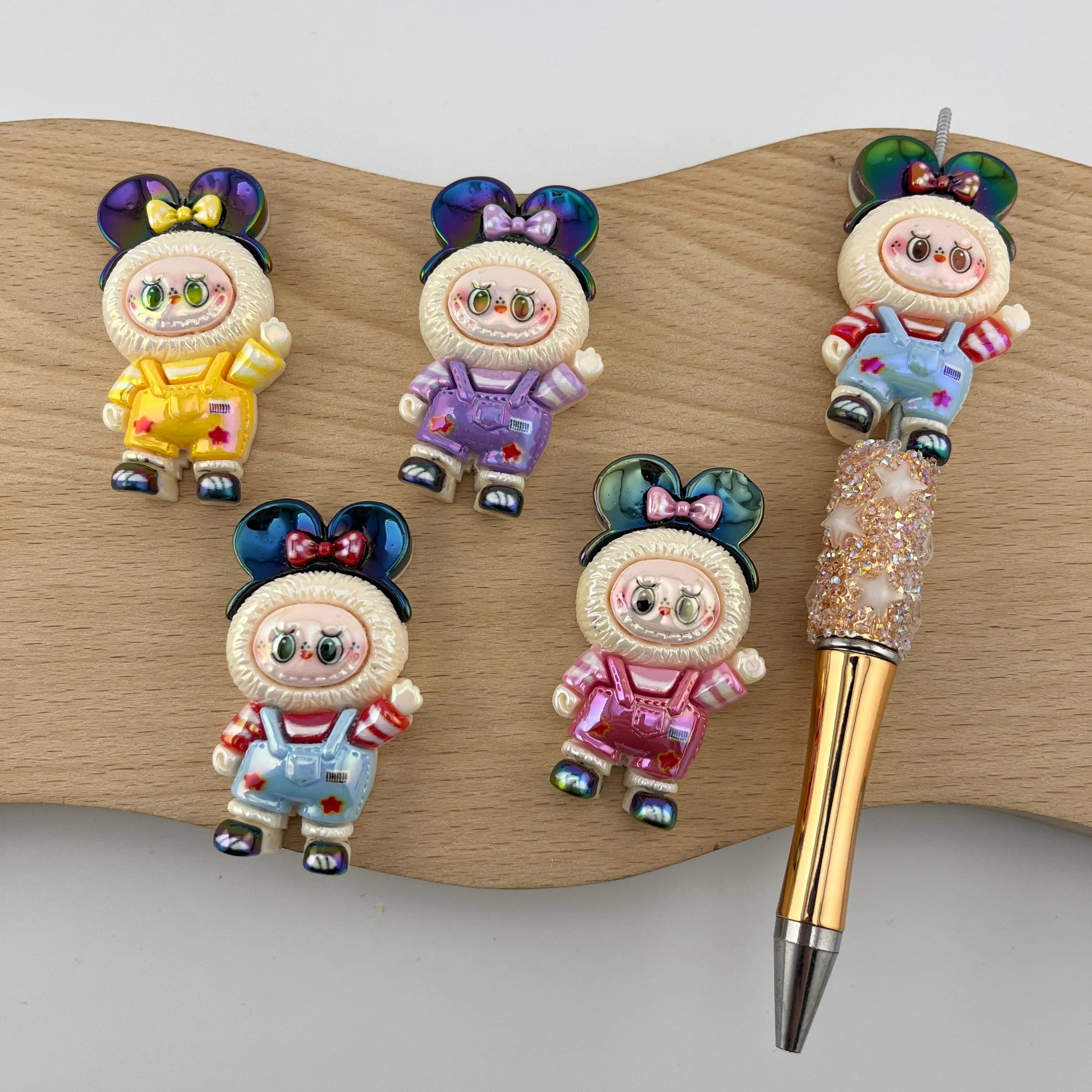 FS2071-Minnie Labubu Hand Painted Acrylic Beads Zoe's DIY Shop
