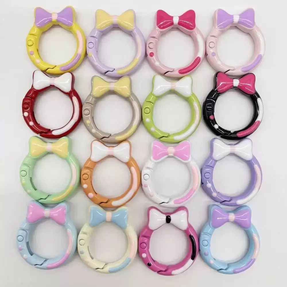 FS2103-23.8mm×26.8mm Hand Painted Metal Key Ring Zoe's DIY Shop