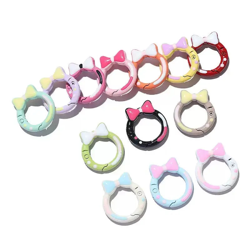 FS2103-23.8mm×26.8mm Hand Painted Metal Key Ring Zoe's DIY Shop