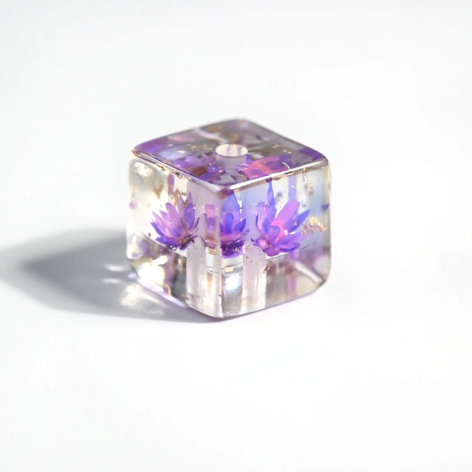 FS2120-14MM Square Dried Flower Resin Beads Mixed Color Zoe's DIY Shop