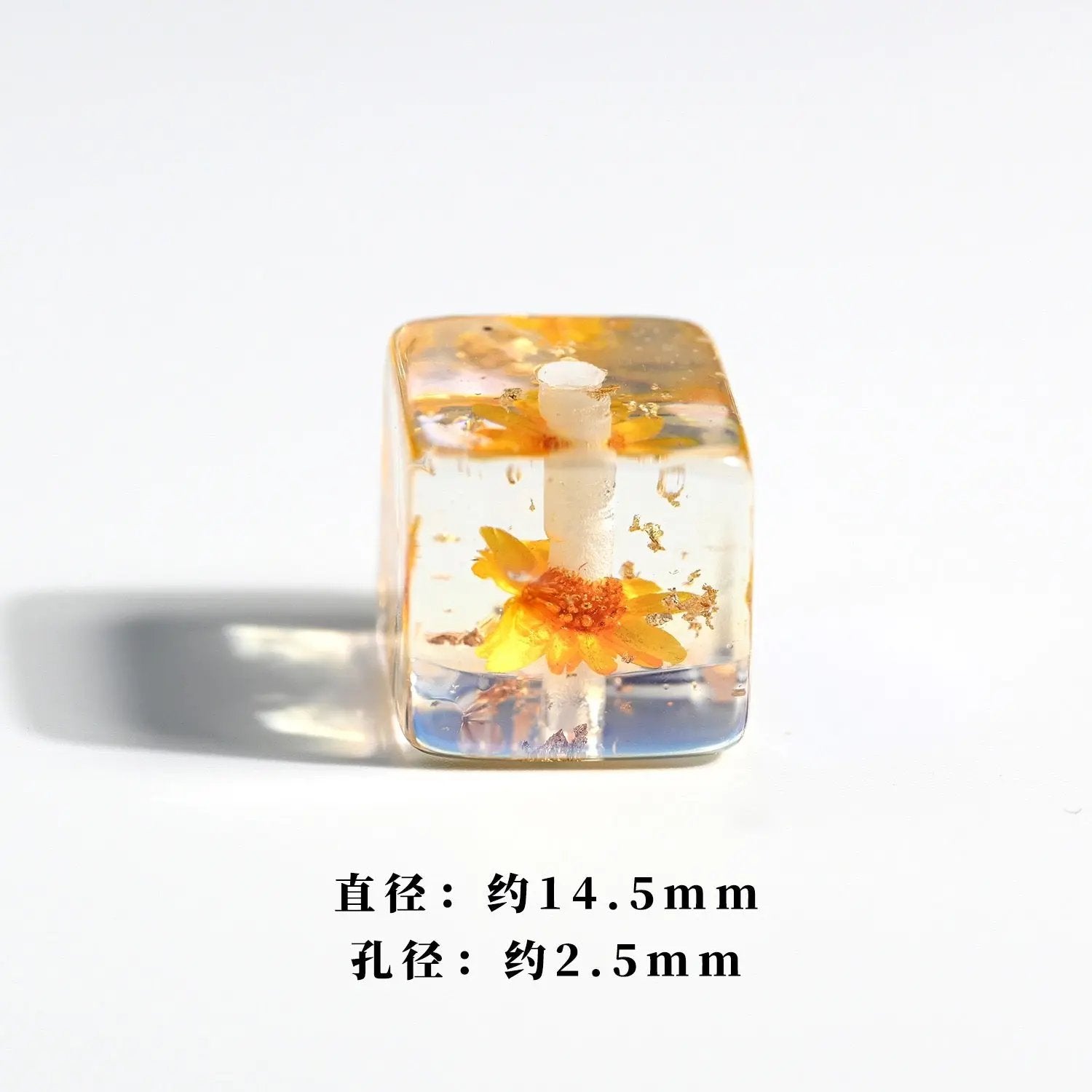 FS2120-14MM Square Dried Flower Resin Beads Mixed Color Zoe's DIY Shop