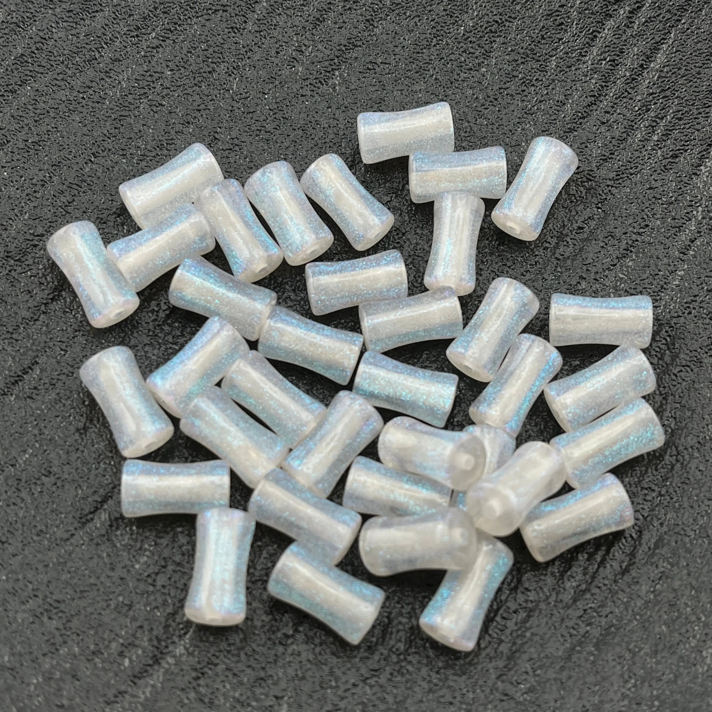 FS2154- 100PCS 6*12MM Milky Way glitter bamboo beads Zoe's DIY Shop