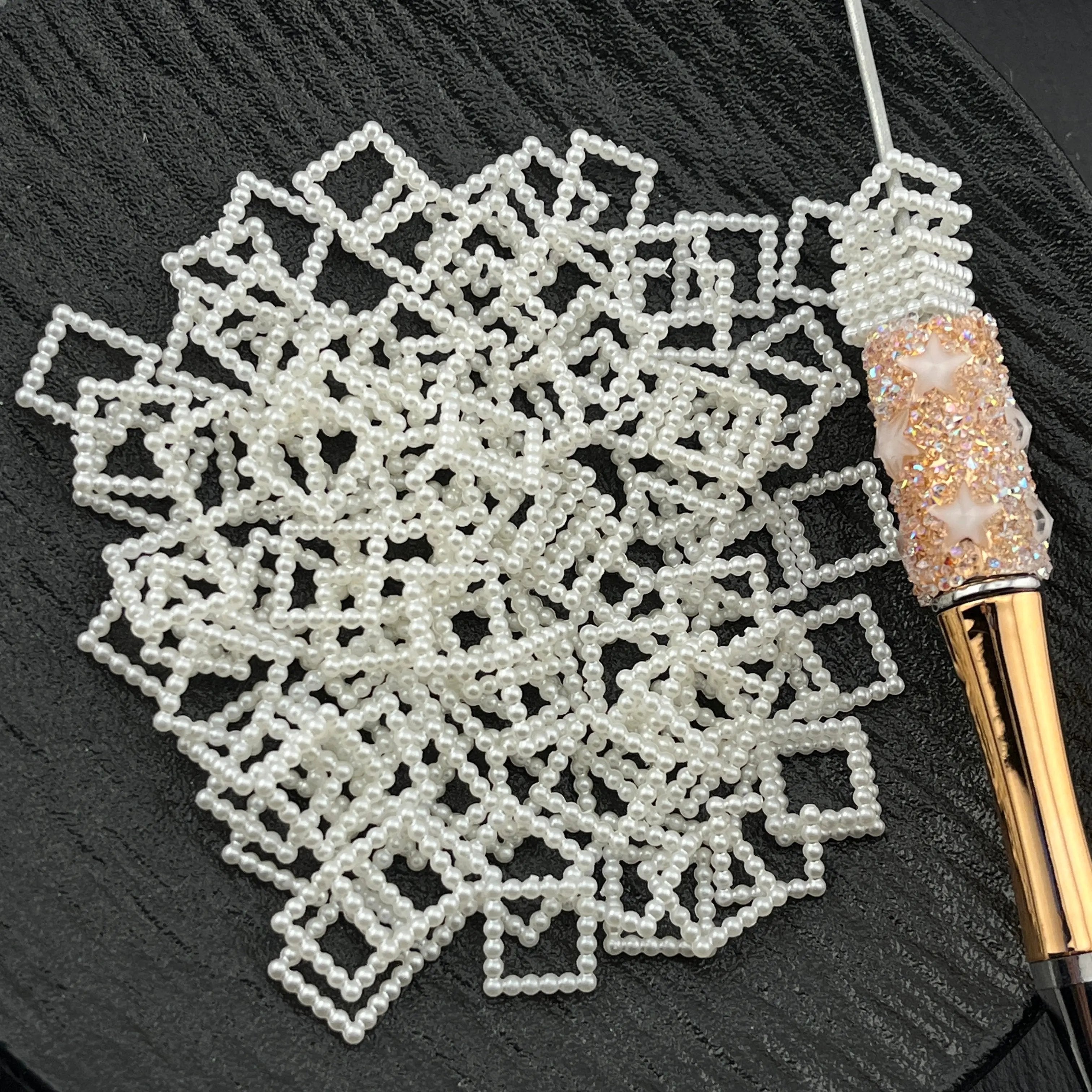 FS2161-12×12mm Pearl Looking Acrylic Cube For Making Fancy Beads Or Fancy Pen (Also Can be Spacer) Zoe's DIY Shop