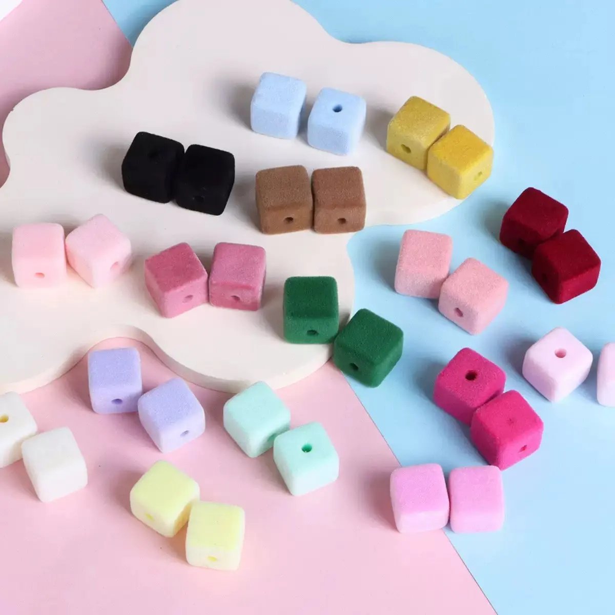 FS2191-About 14MM Size Frocked Acrylic Cube Beads Fit For Beadable Pens Zoe's DIY Shop