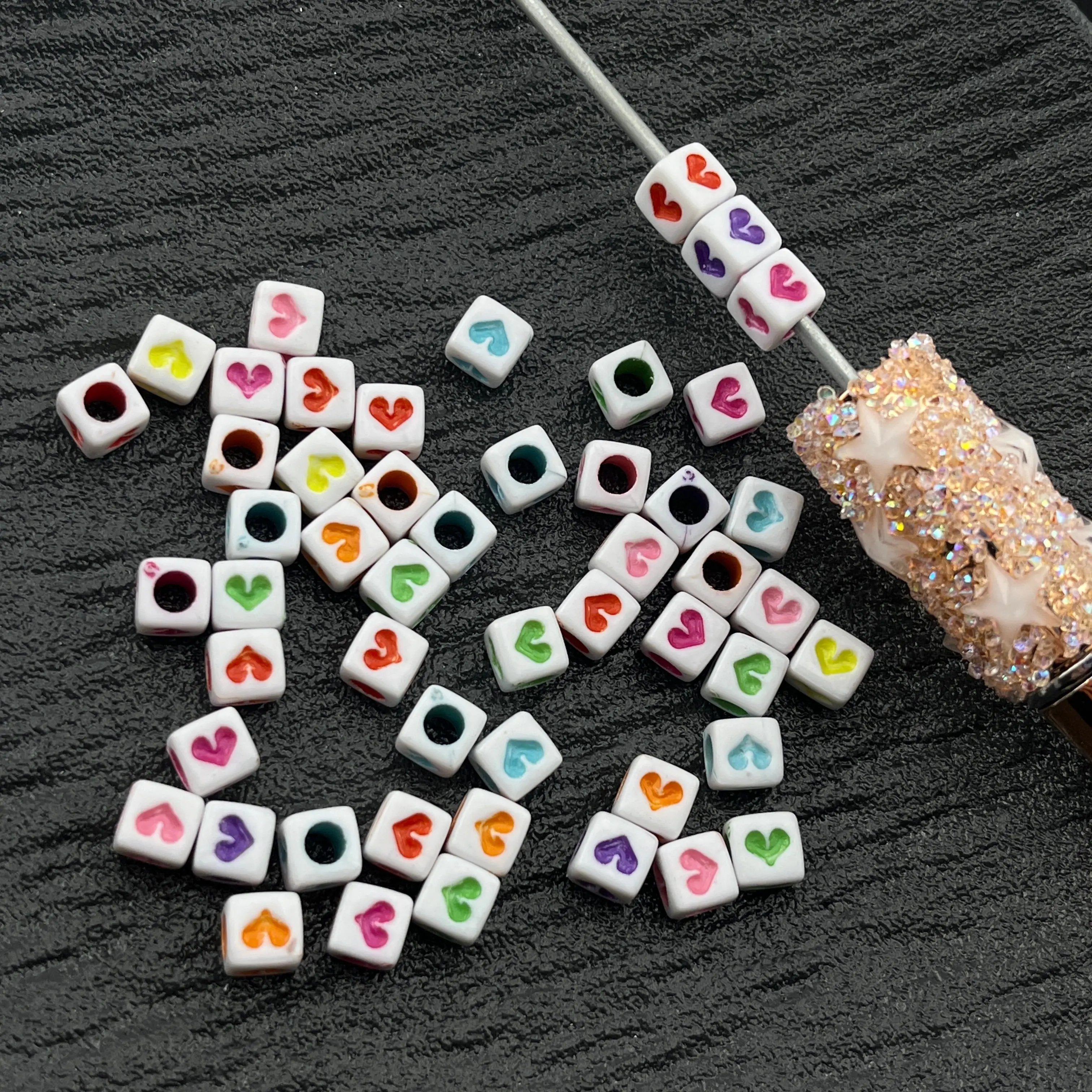 FS2217- 50PCS 6MM Heart square Zoe's DIY Shop