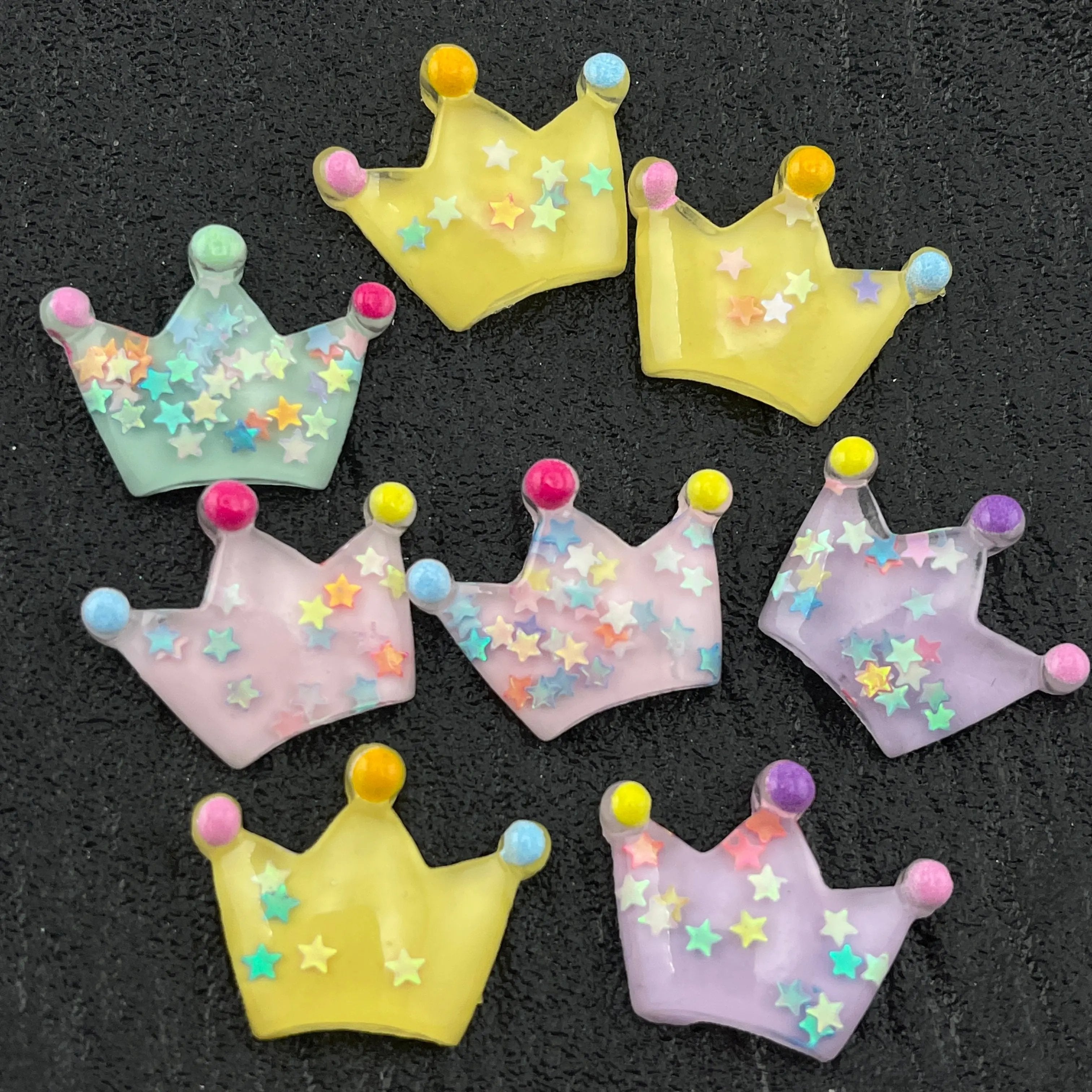 FS2224-10Pieces 26MM Flash crown resin patch Zoe's DIY Shop