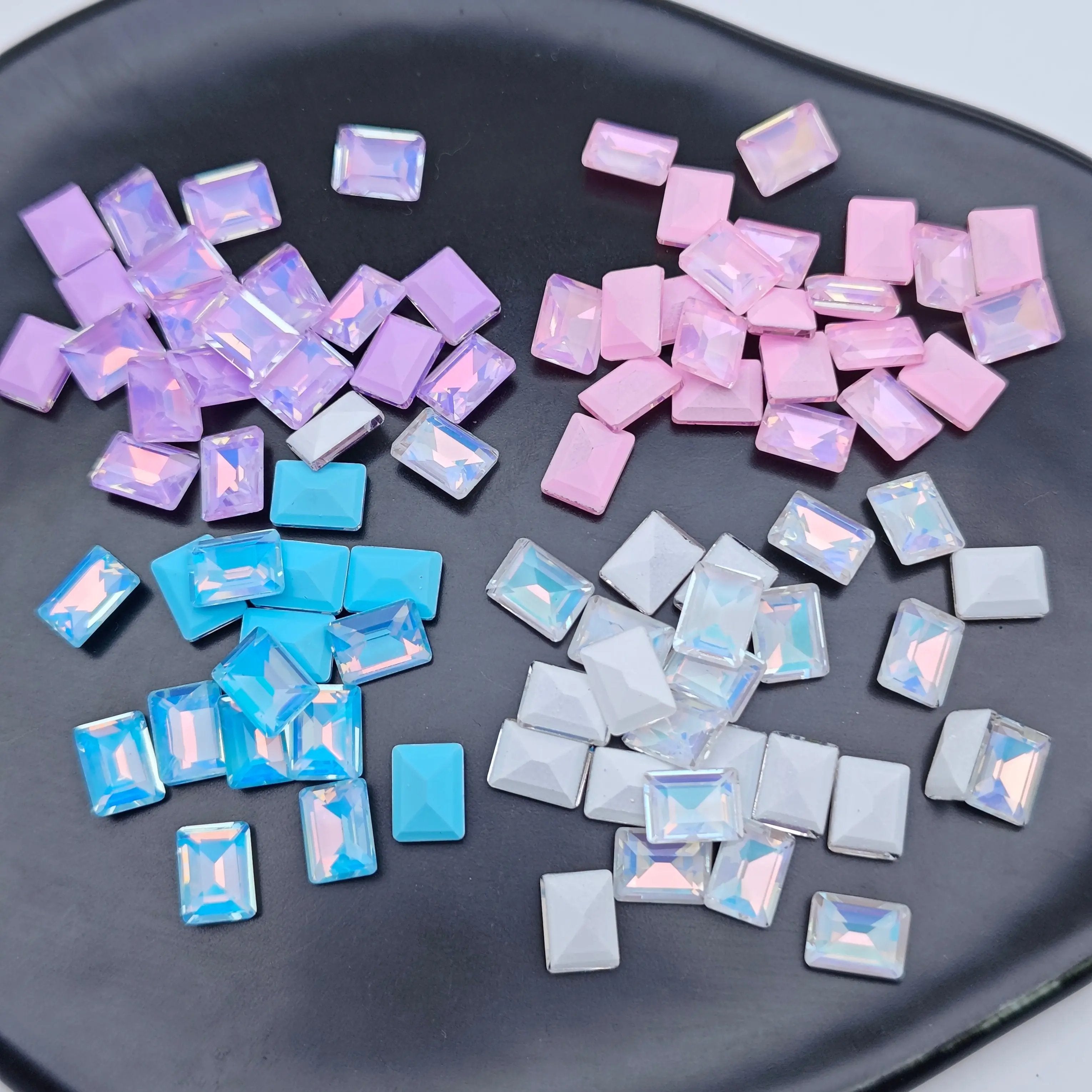 FS2261- 6*8MM Rectangular mocha Crystal Charms patch Zoe's DIY Shop