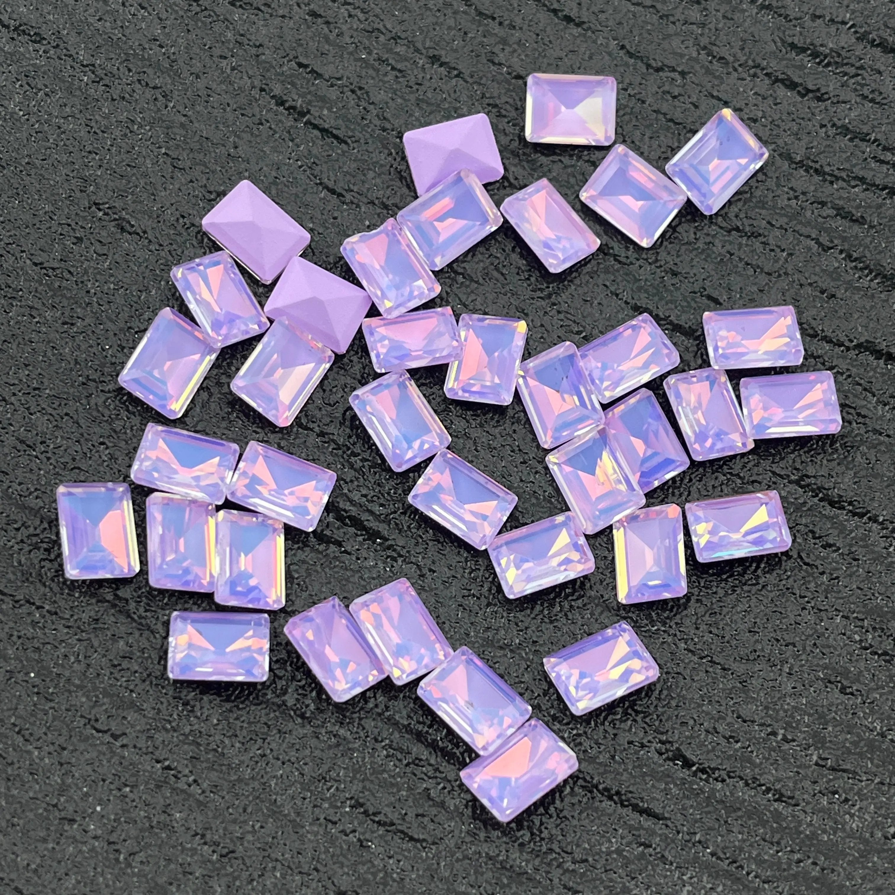 FS2261- 6*8MM Rectangular mocha Crystal Charms patch Zoe's DIY Shop